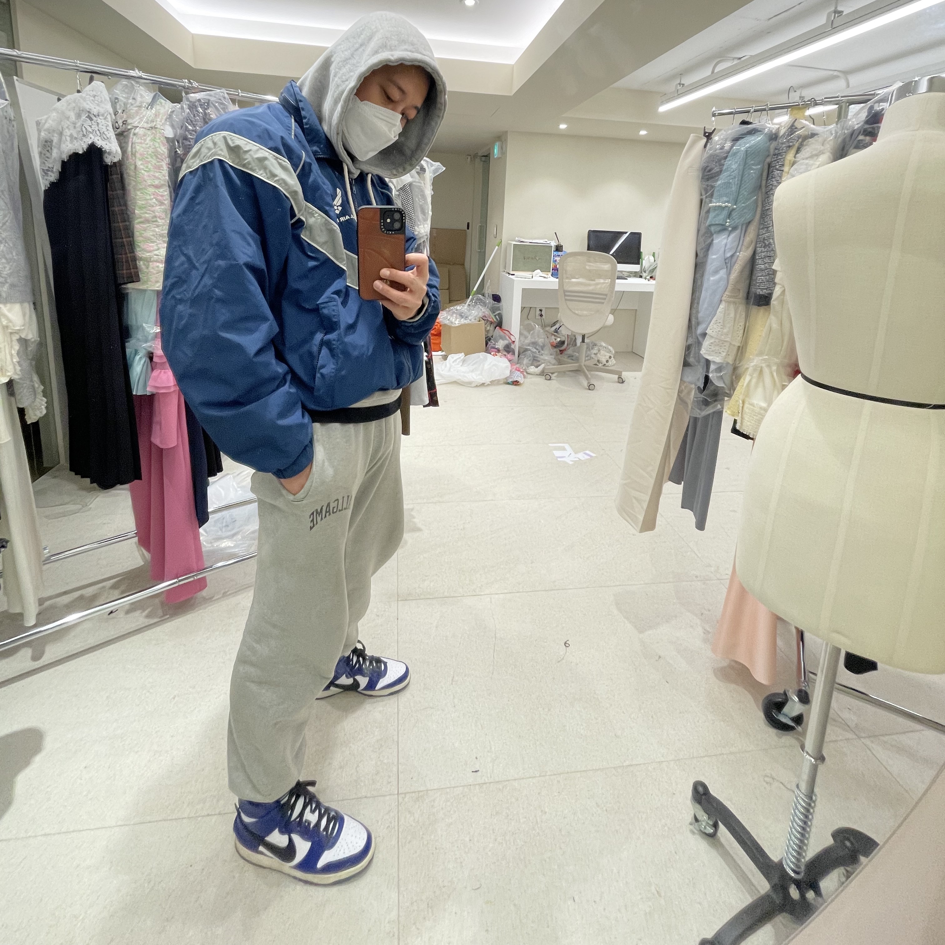 Nike x Ambush Dunk High Deep Royal Blue 착용 스타일