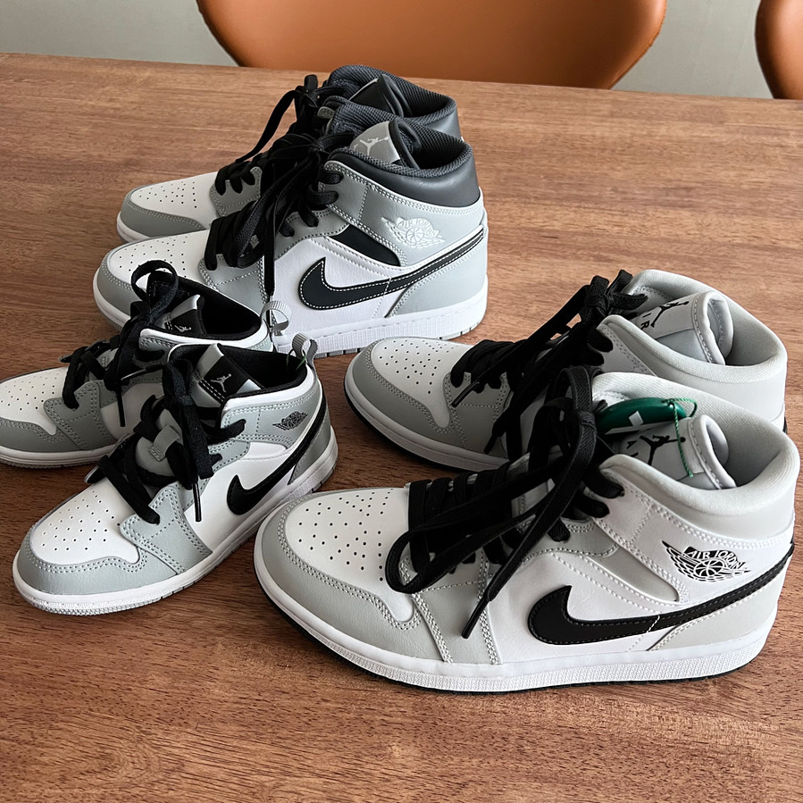 Jordan 1 Mid Light Smoke Grey Anthracite, (TD) Jordan 1 Mid Light Smoke Grey 착용 스타일