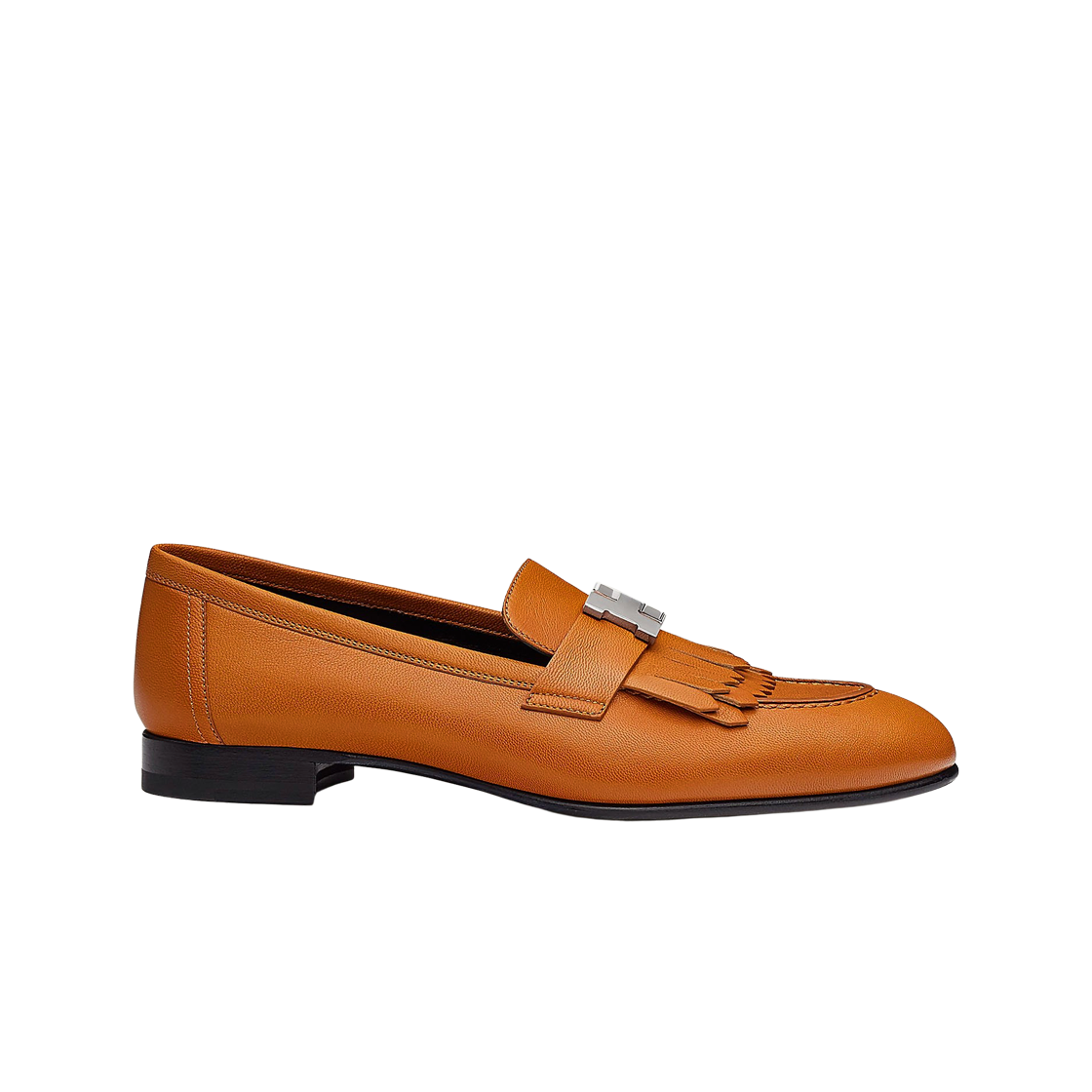 H181069ZB8 (W) Hermes Royal Loafers Goatskin & Palladium Beige Dore