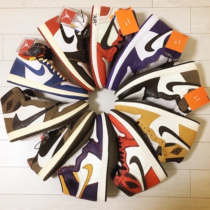 Jordan 1 x Off-White Retro High University Blue, Jordan 1 x Off-White Retro High Chicago The Ten 착용 스타일 - 2