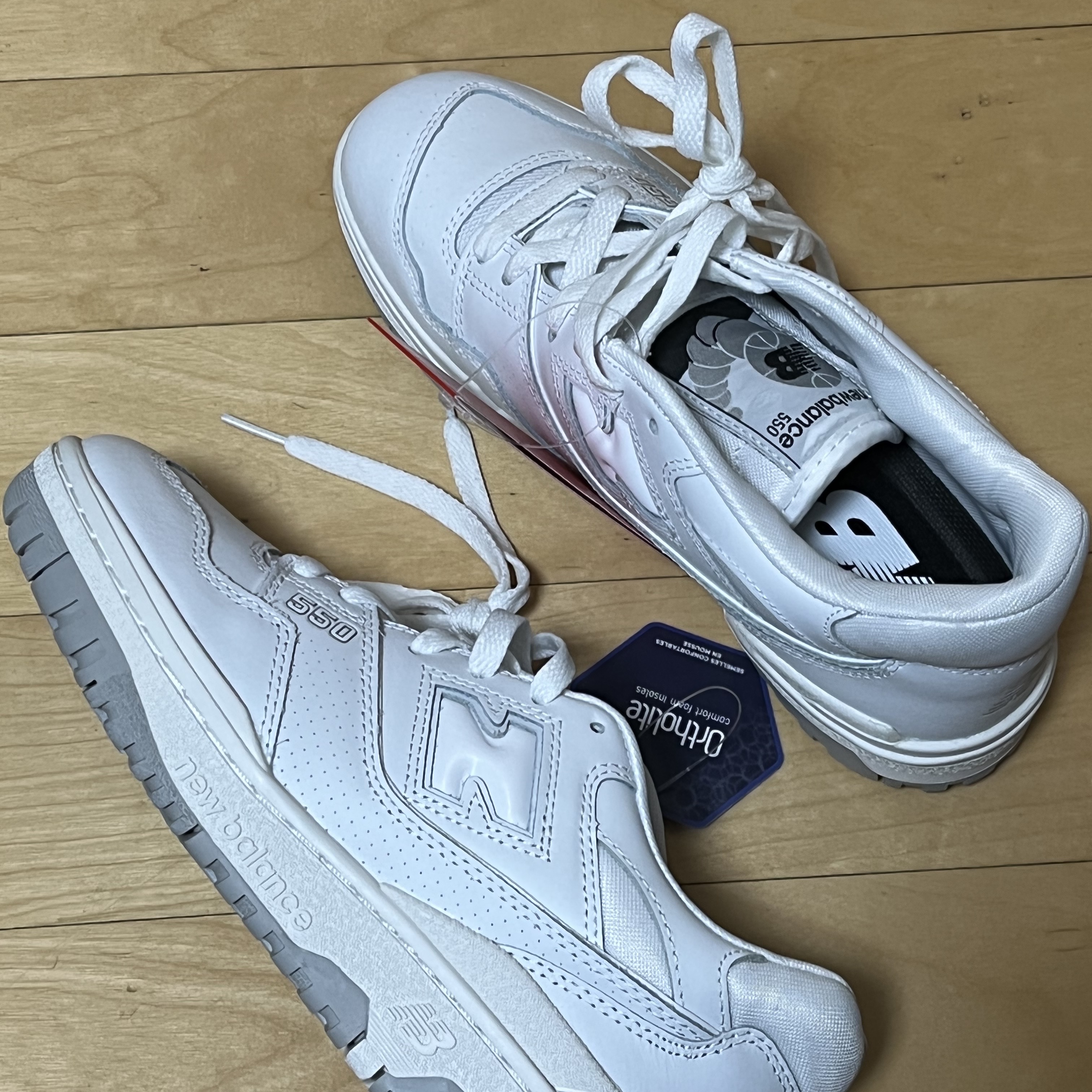 New Balance 550 White - 2E Wide 착용 스타일