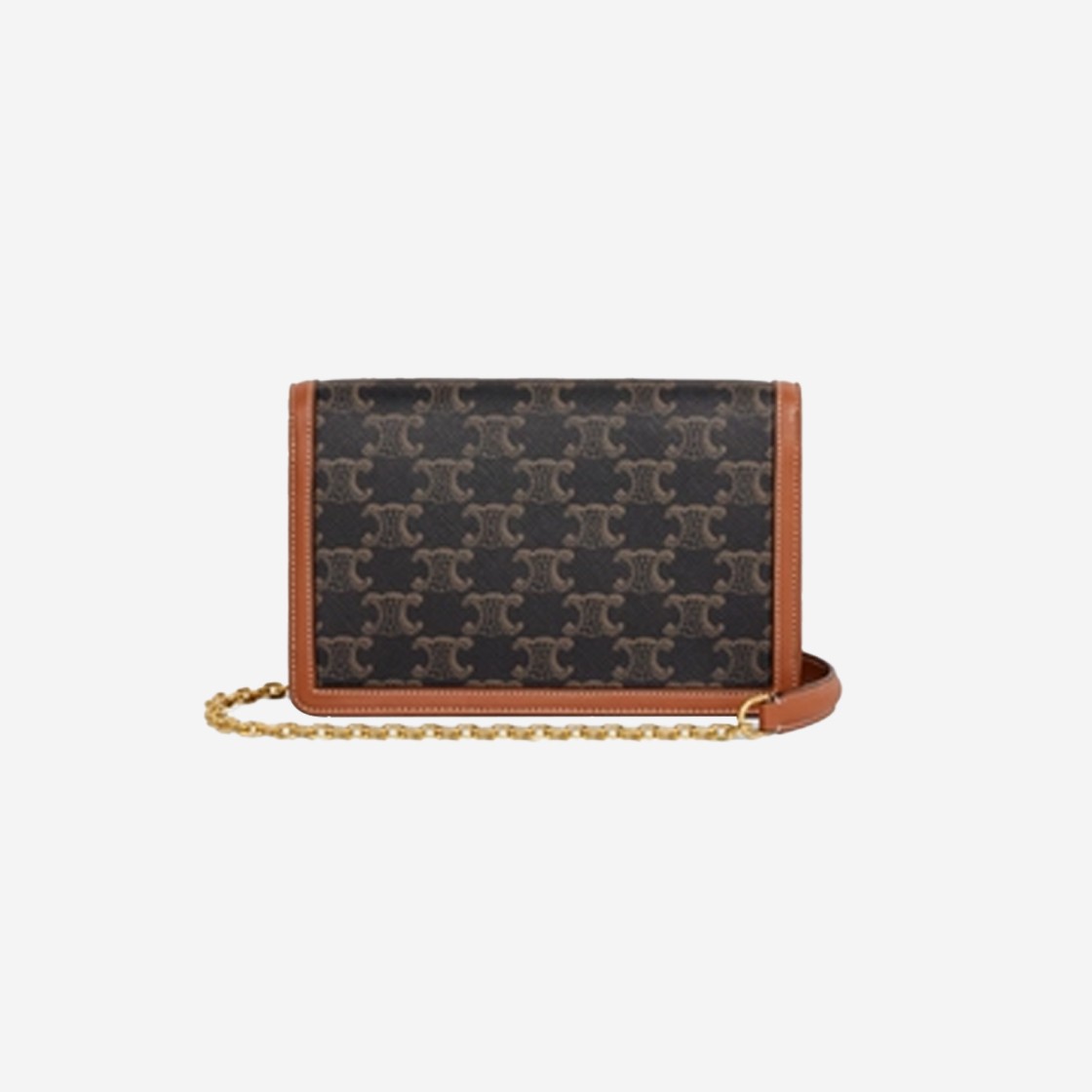 Celine Wallet on Chain in Triomphe Canvas and Lambskin Tan 상세 이미지 3