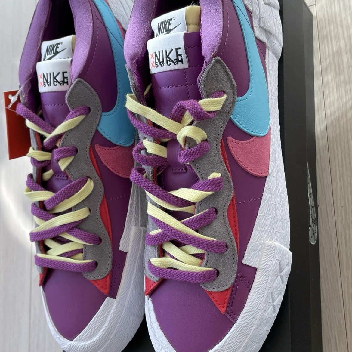 Nike x Sacai x Kaws Blazer Low Purple Dusk 착용 스타일