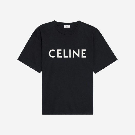 셀린느 루즈 티셔츠 코튼 저지 블랙 화이트