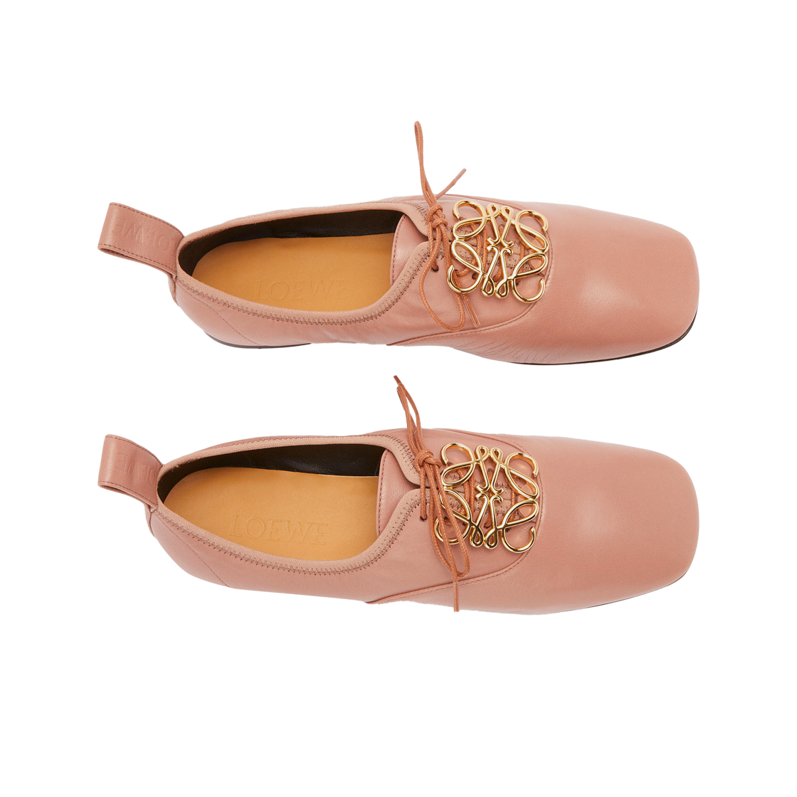 (W) 로에베 램스킨 아나그램 소프트 더비 다크 블러쉬((W) Loewe Anagram Soft Derby in Lambskin Dark Blush) - 2