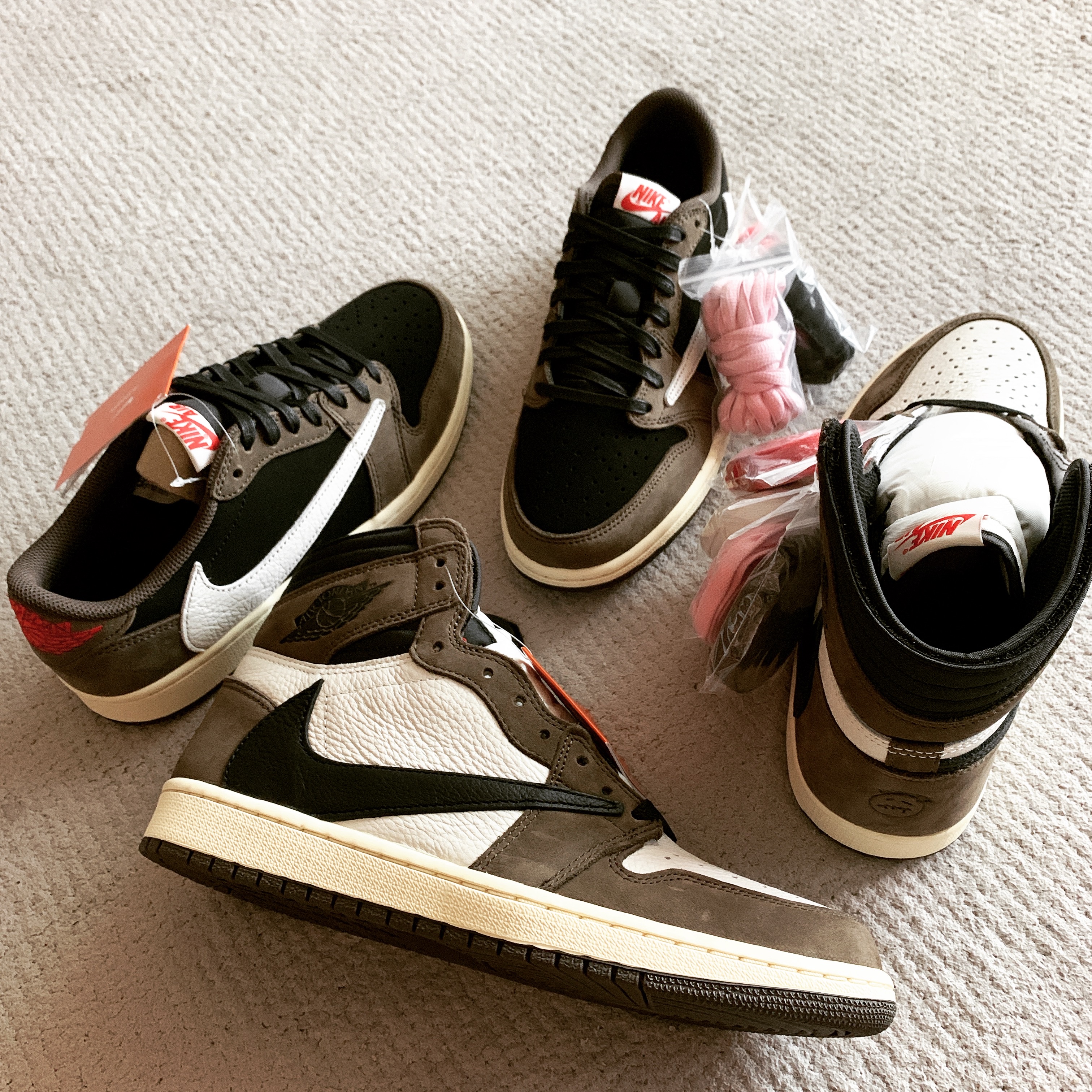 Jordan 1 x Travis Scott Retro High OG SP Mocha, Jordan 1 x Travis Scott Retro Low OG SP Mocha 착용 스타일