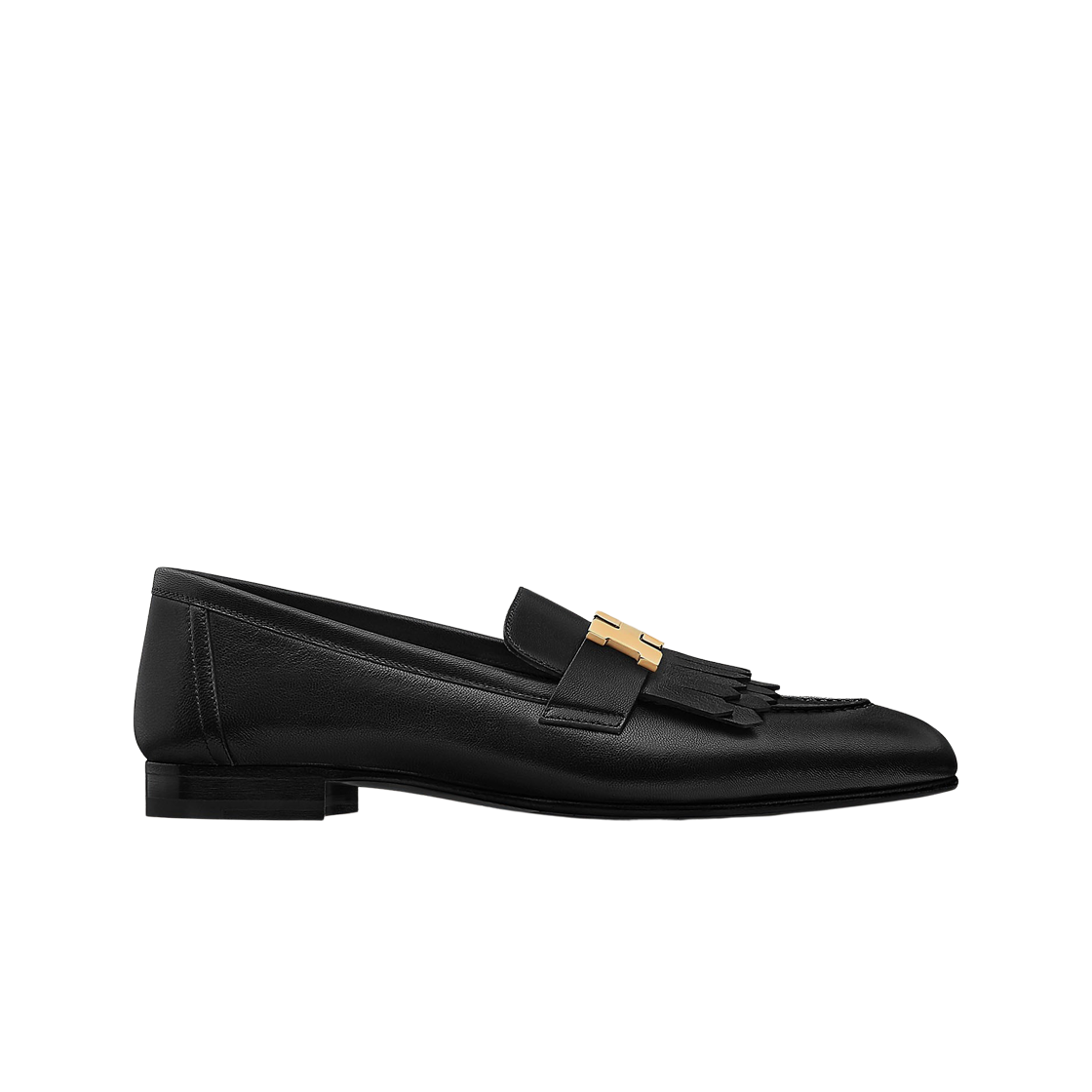 (W) 에르메스 로얄 로퍼 고트스킨 & 페르마브라스 하드웨어 누아((W) Hermes Royal Loafers Goatskin & Permabrass Noir)