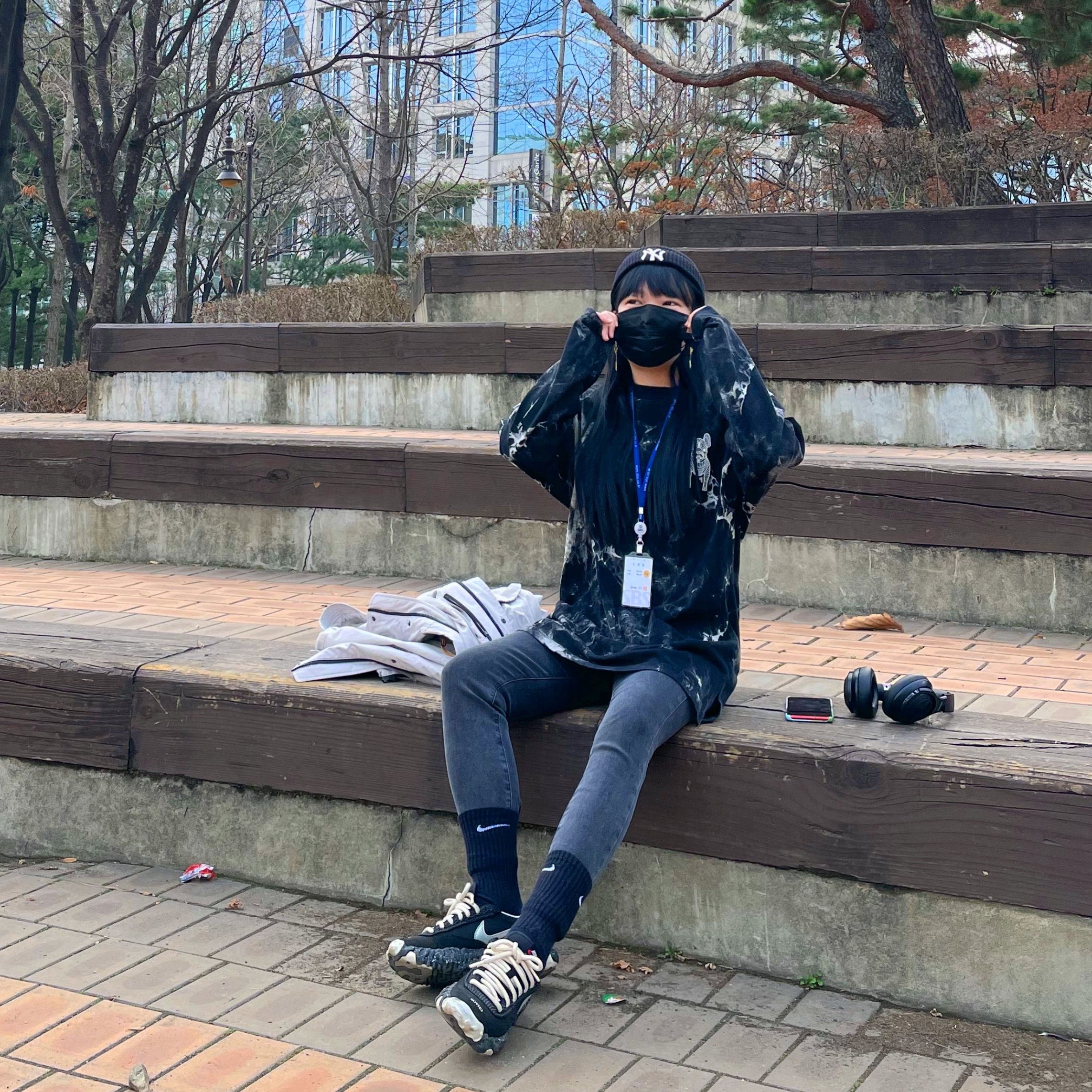 Nike x Undercover Overbreak SP Black 착용 스타일 - 2
