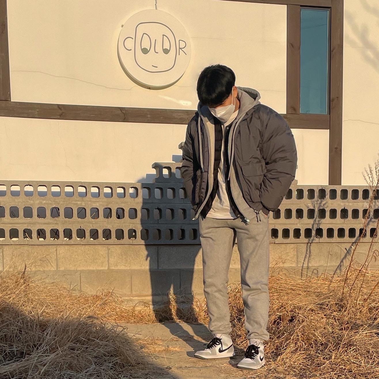 (W) Jordan 1 Mid Grey Fog 착용 스타일 - 2