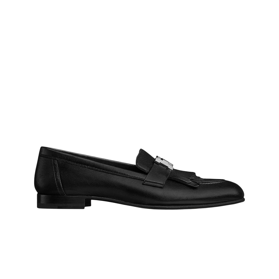 H181069Z04 (W) Hermes Royal Loafers Goatskin & Palladium Noir