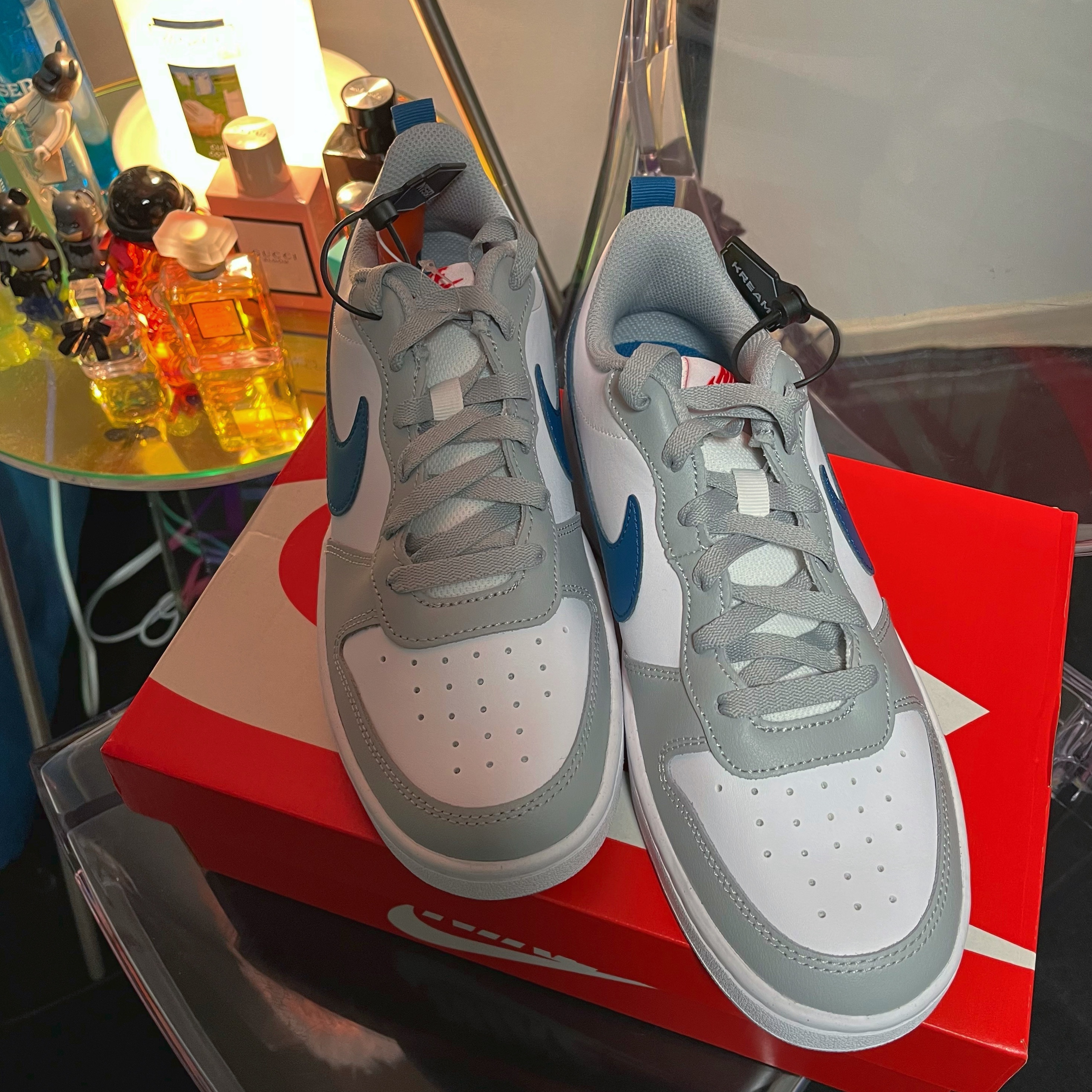 (GS) Nike Court Borough Low 2 Light Smoke Grey 착용 스타일