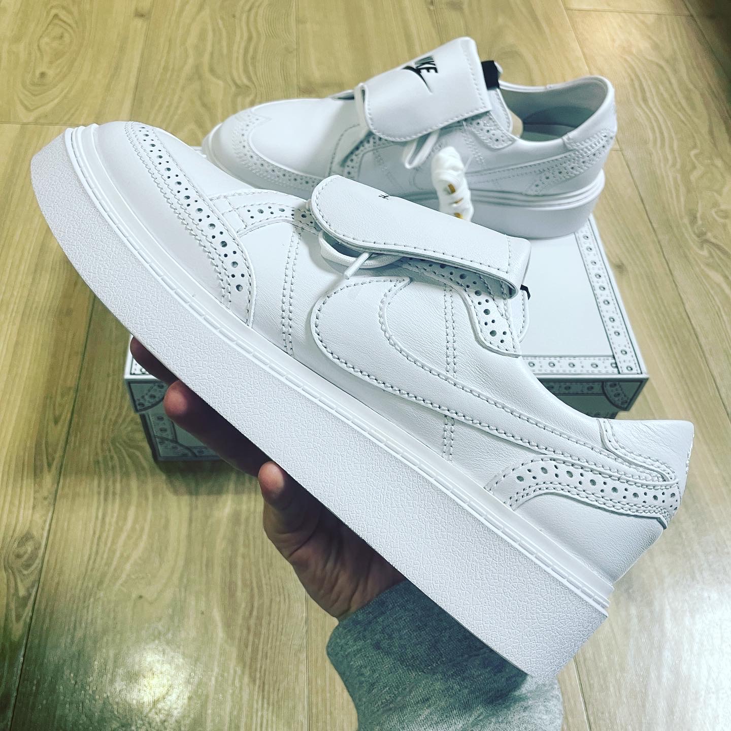 Nike x Peaceminusone Kwondo1 White 착용 스타일 - 3