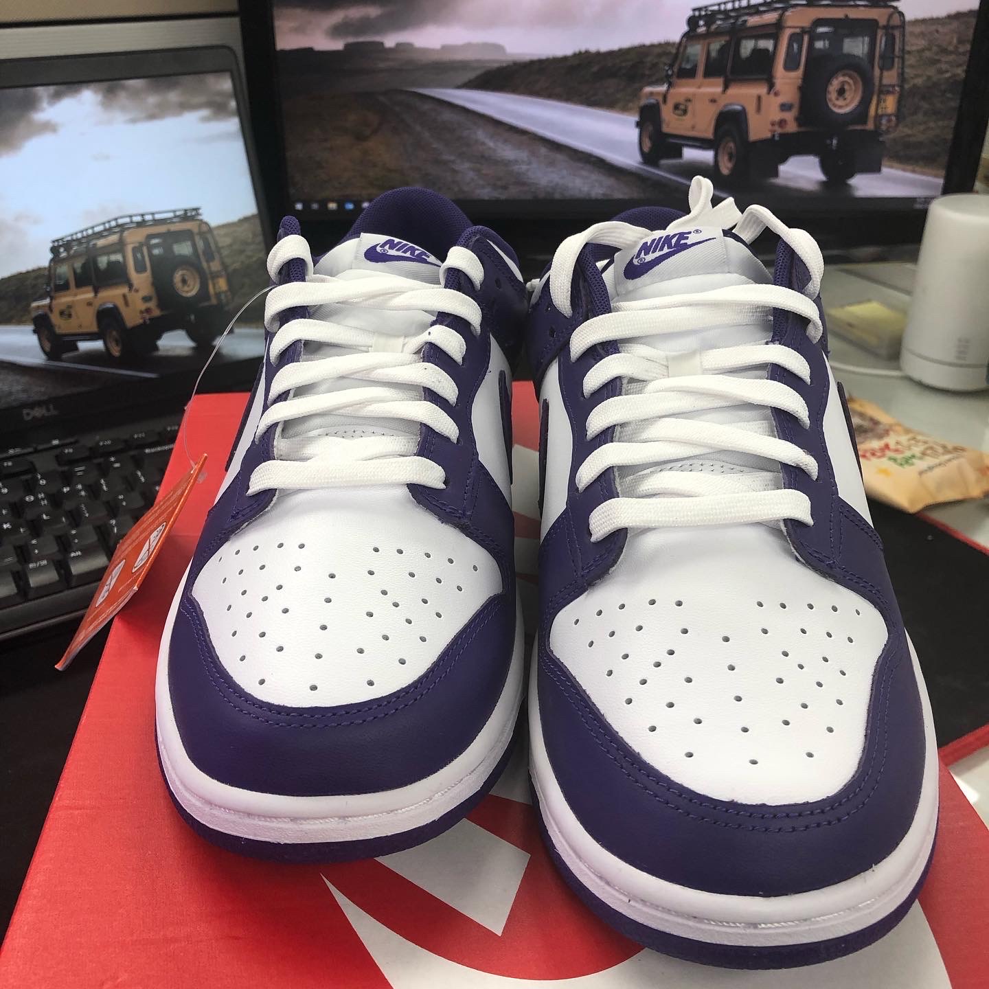 Nike Dunk Low Retro Championship Court Purple 착용 스타일 - 2
