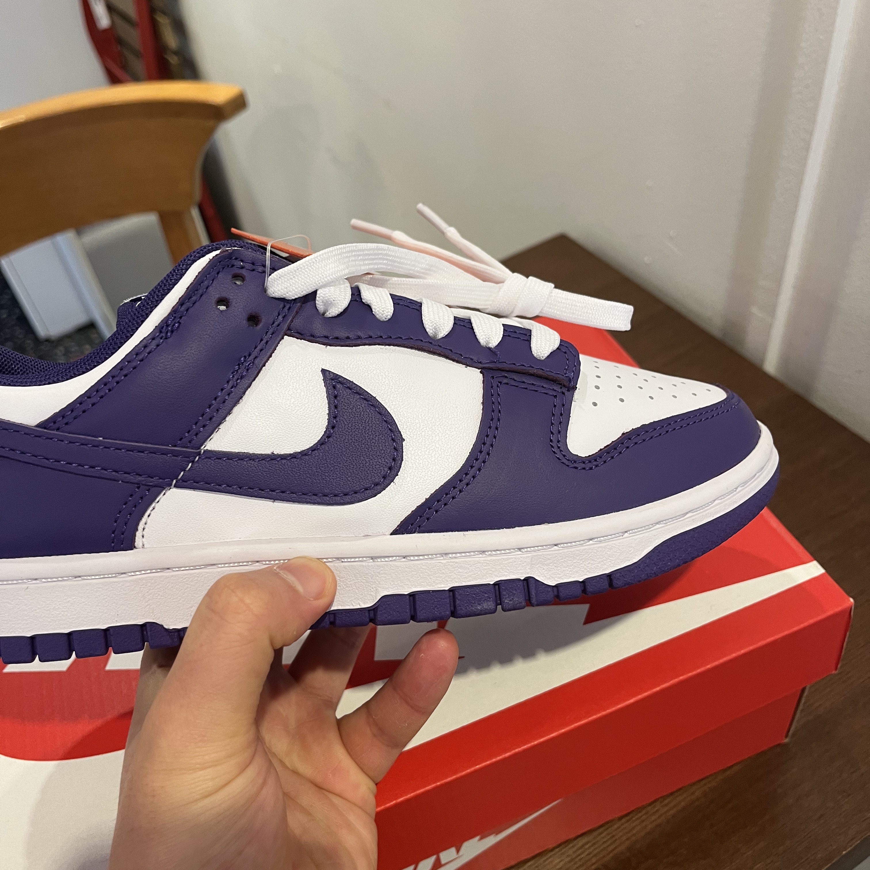 Nike Dunk Low Retro Championship Court Purple 착용 스타일 - 5
