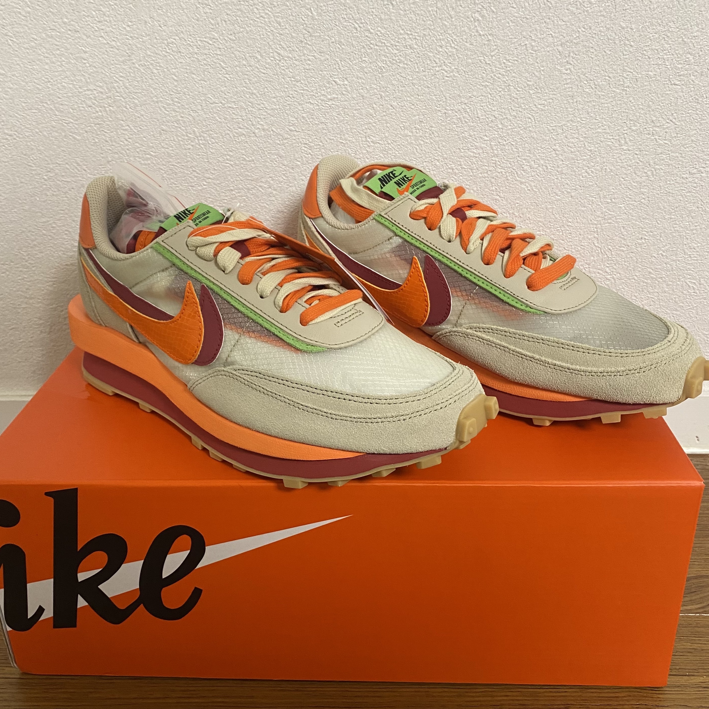Nike x Sacai x Clot LDWaffle Orange Blaze 착용 스타일