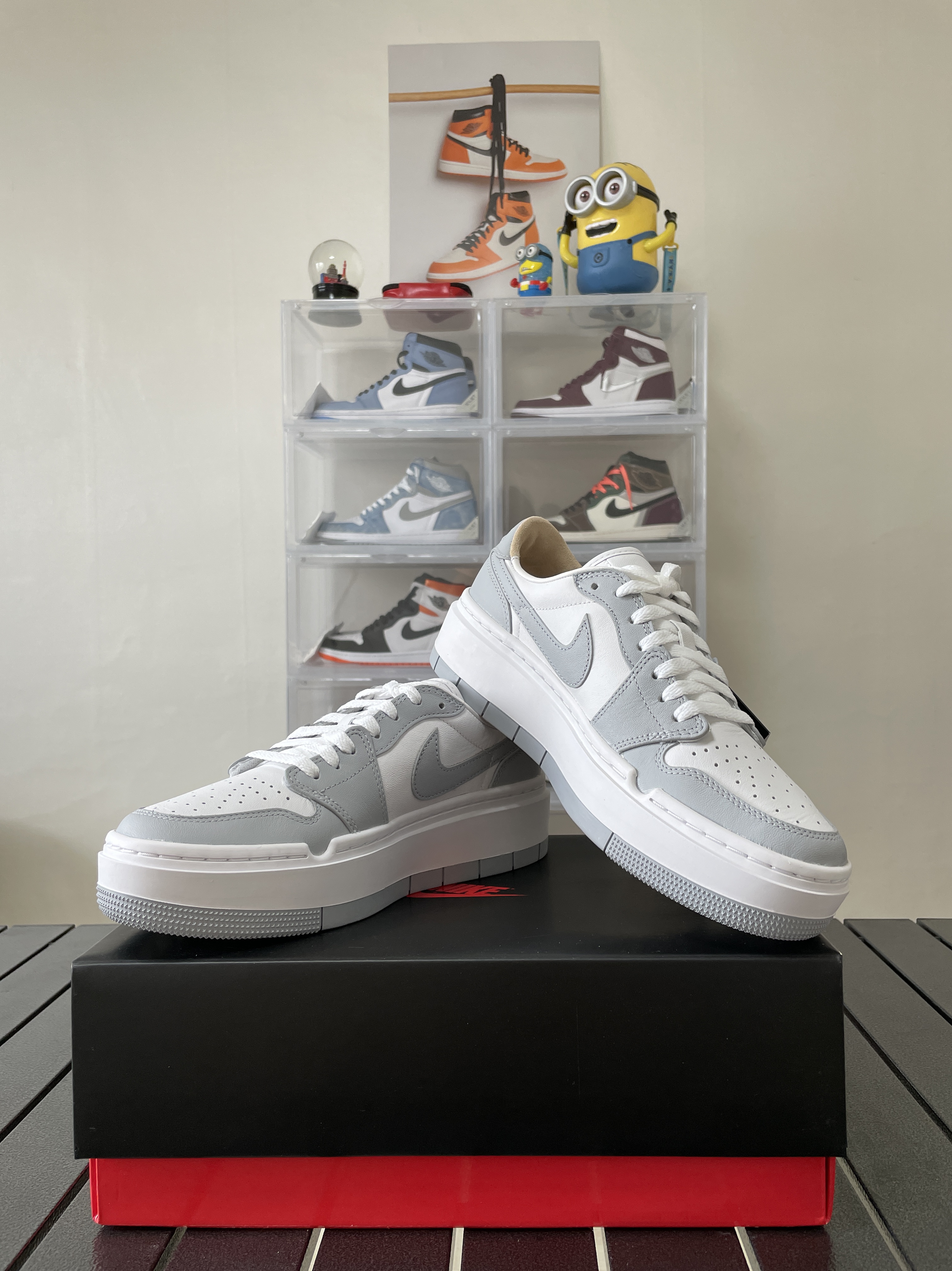 (W) Jordan 1 Elevate Low White and Wolf Grey 착용 스타일