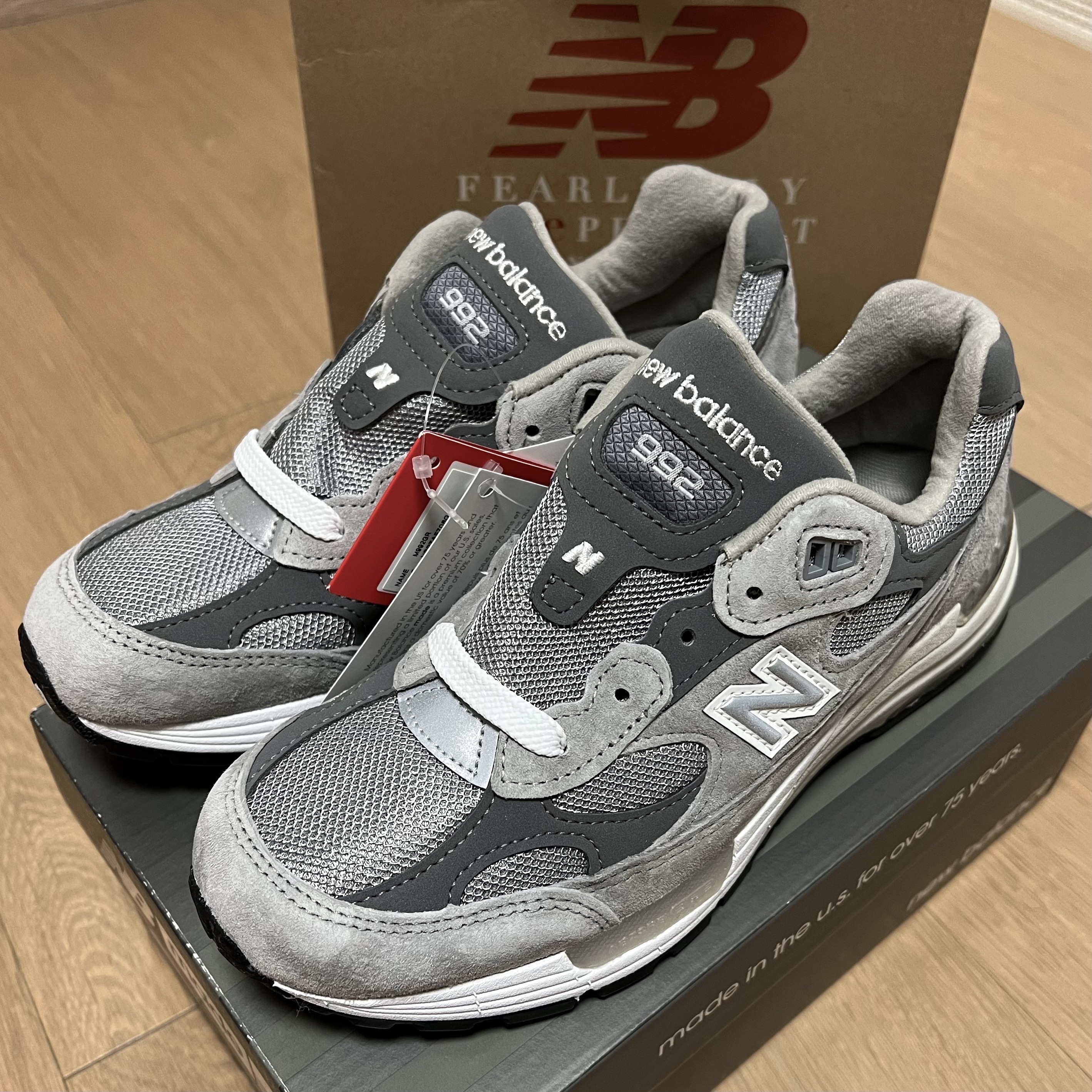 New Balance 992 Made in USA Grey - D Standard 착용 스타일