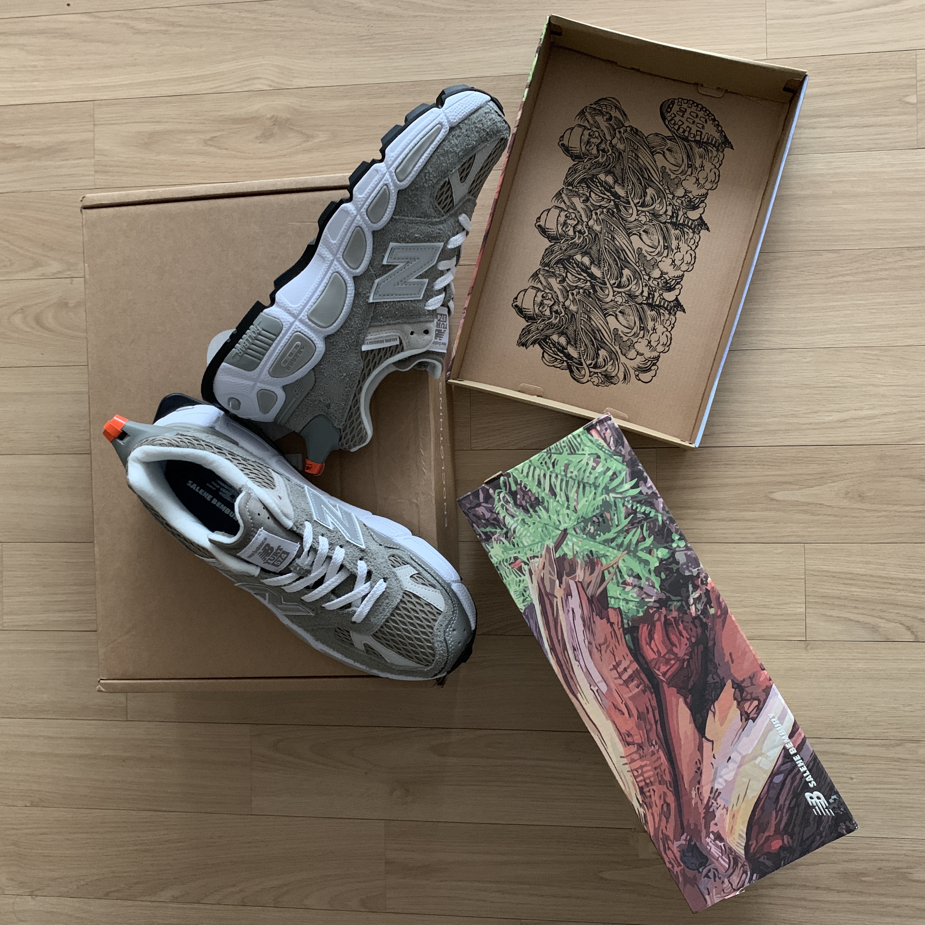 New Balance x Salehe Bembury 574 Yurt Shark Skin 착용 스타일
