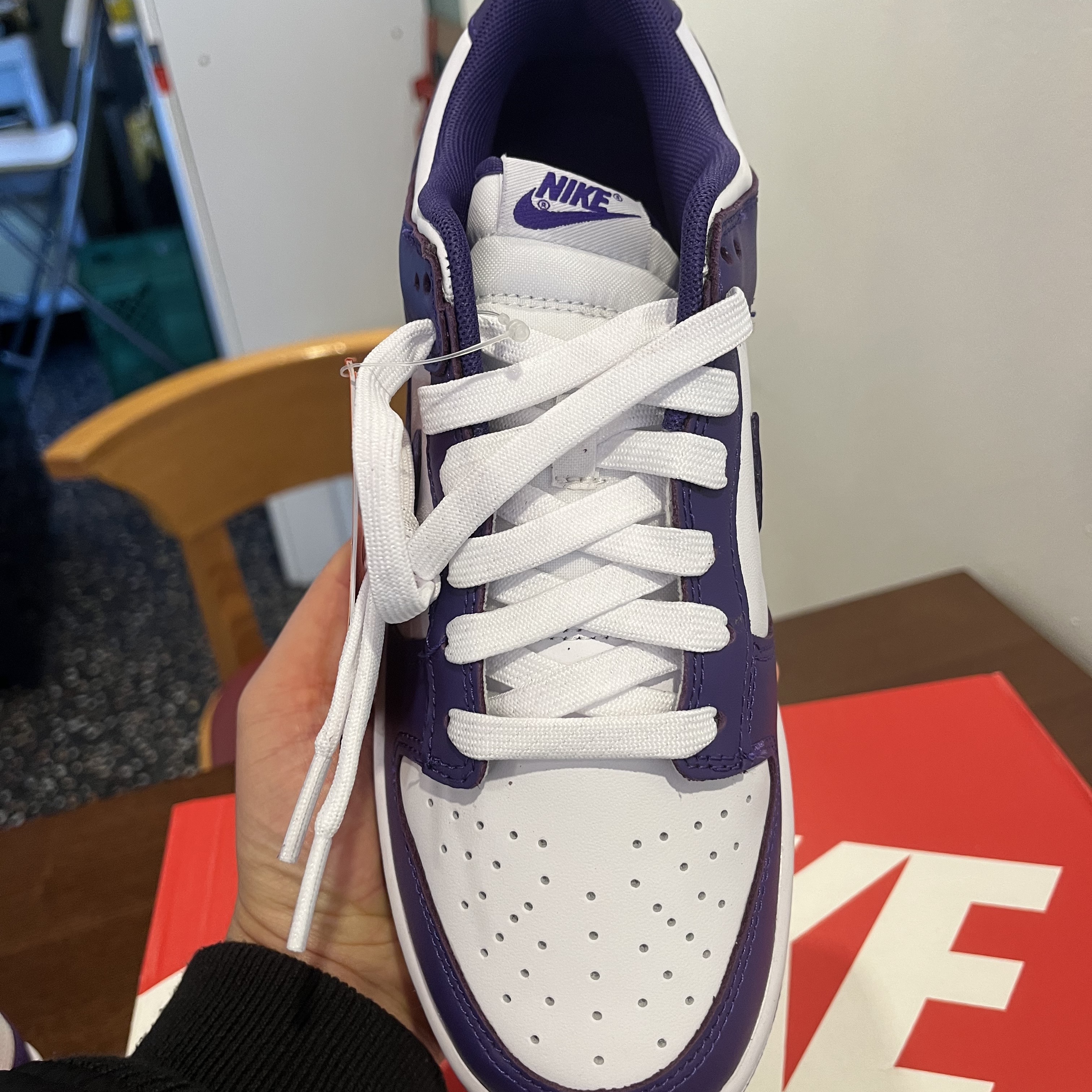 Nike Dunk Low Retro Championship Court Purple 착용 스타일 - 4