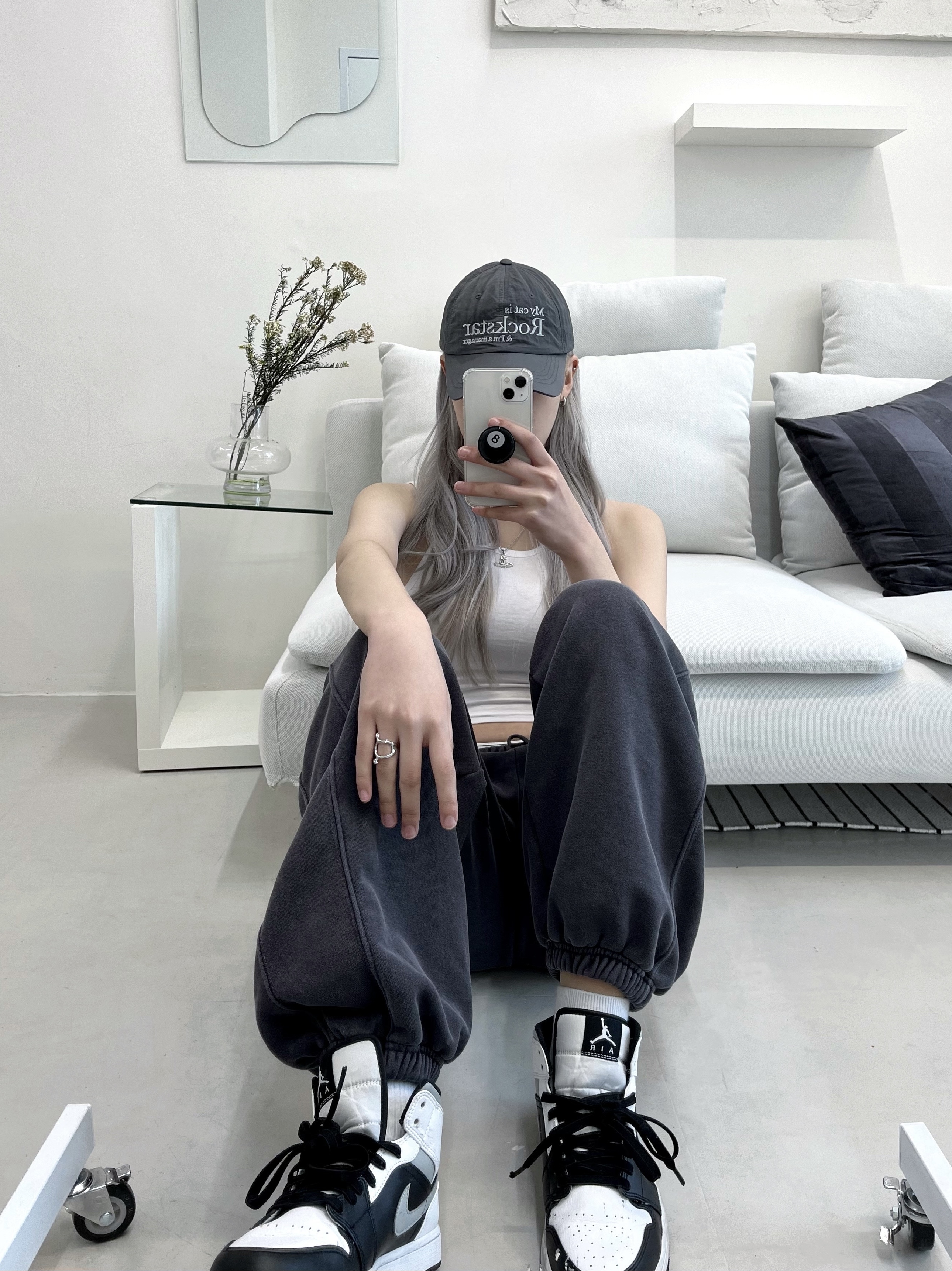 (GS) Jordan 1 Mid White Shadow 착용 스타일