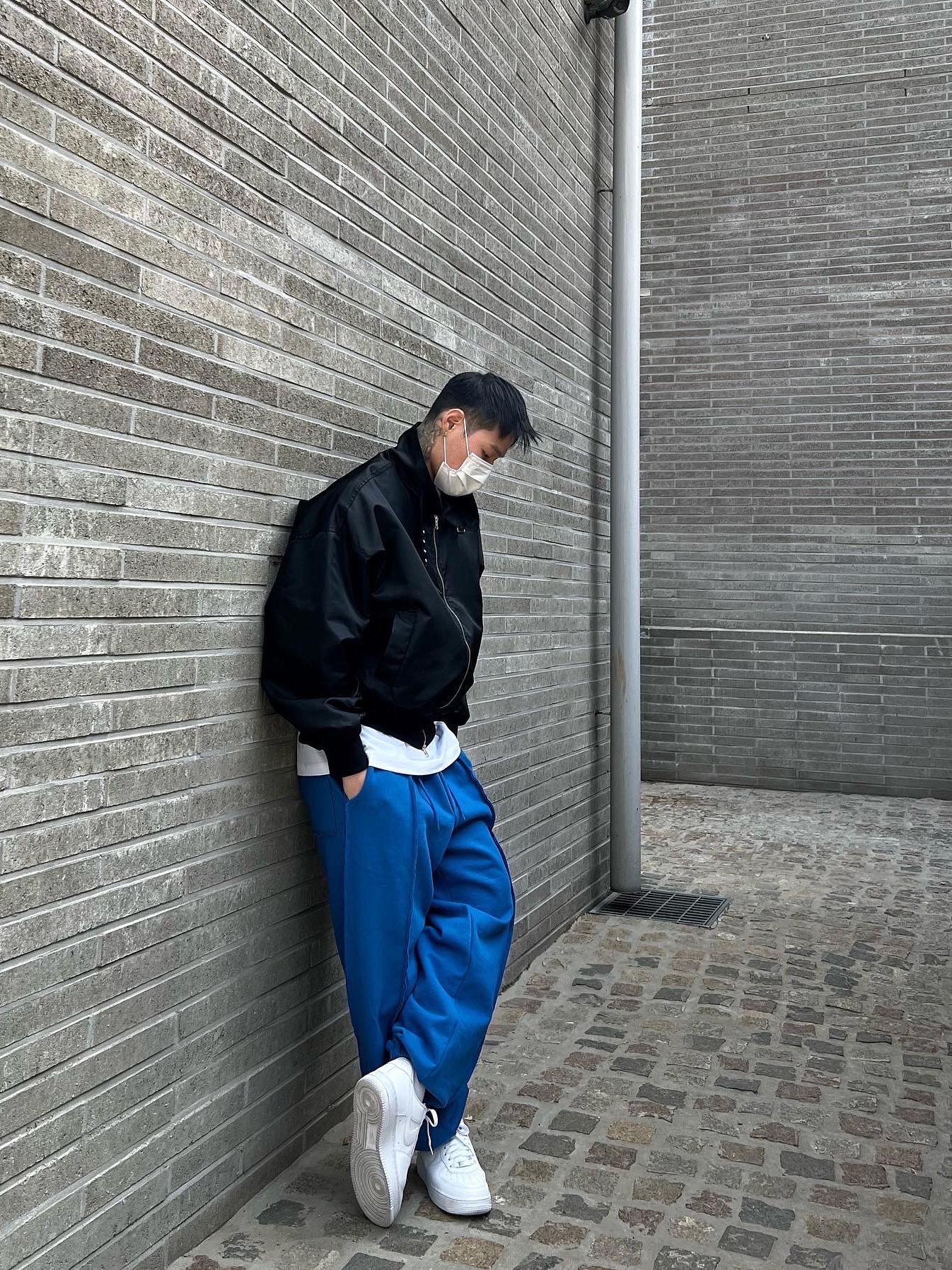 Nike x Supreme Air Force 1 Low White 착용 스타일 - 4