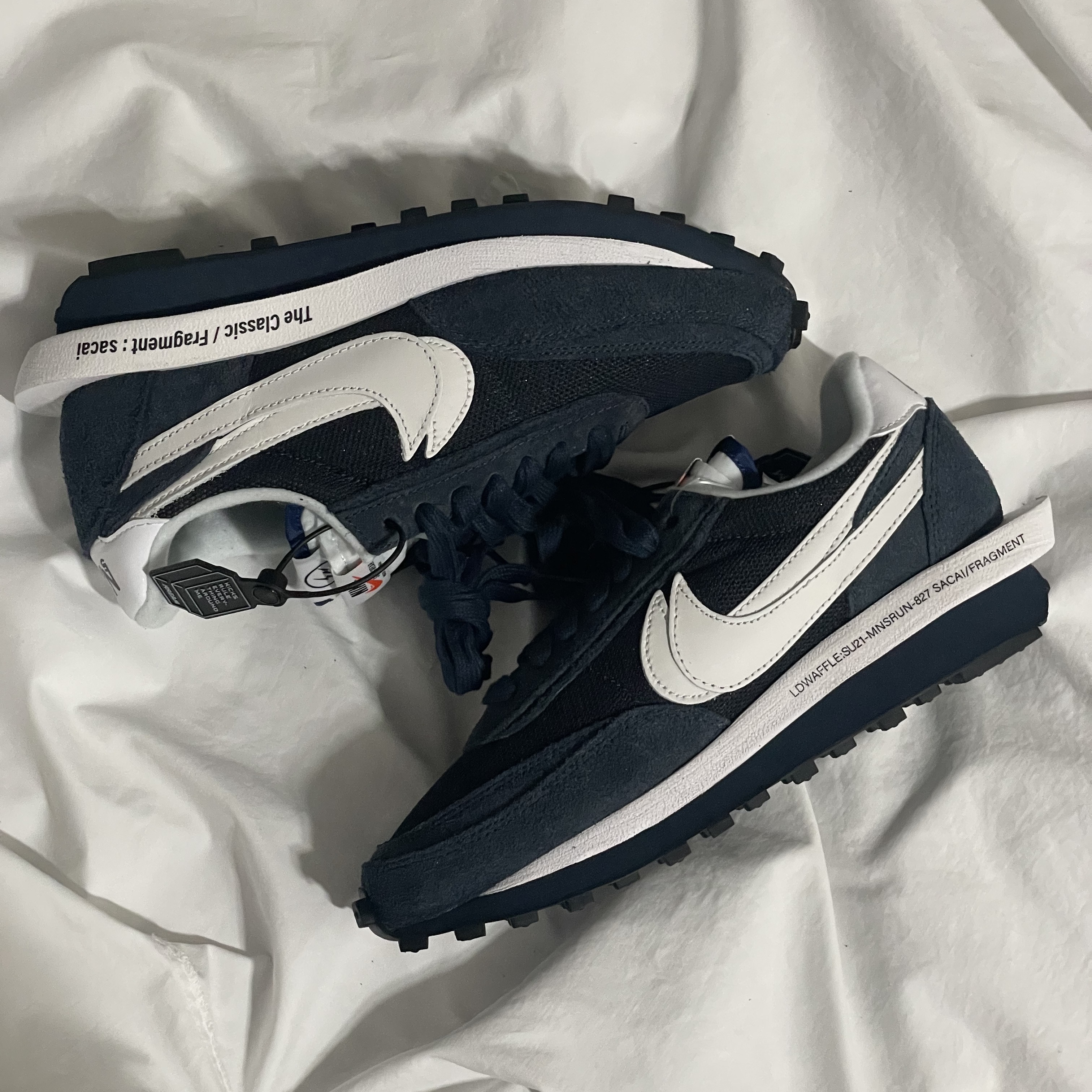 Nike x Sacai x Fragment LDWaffle Blackened Blue 착용 스타일