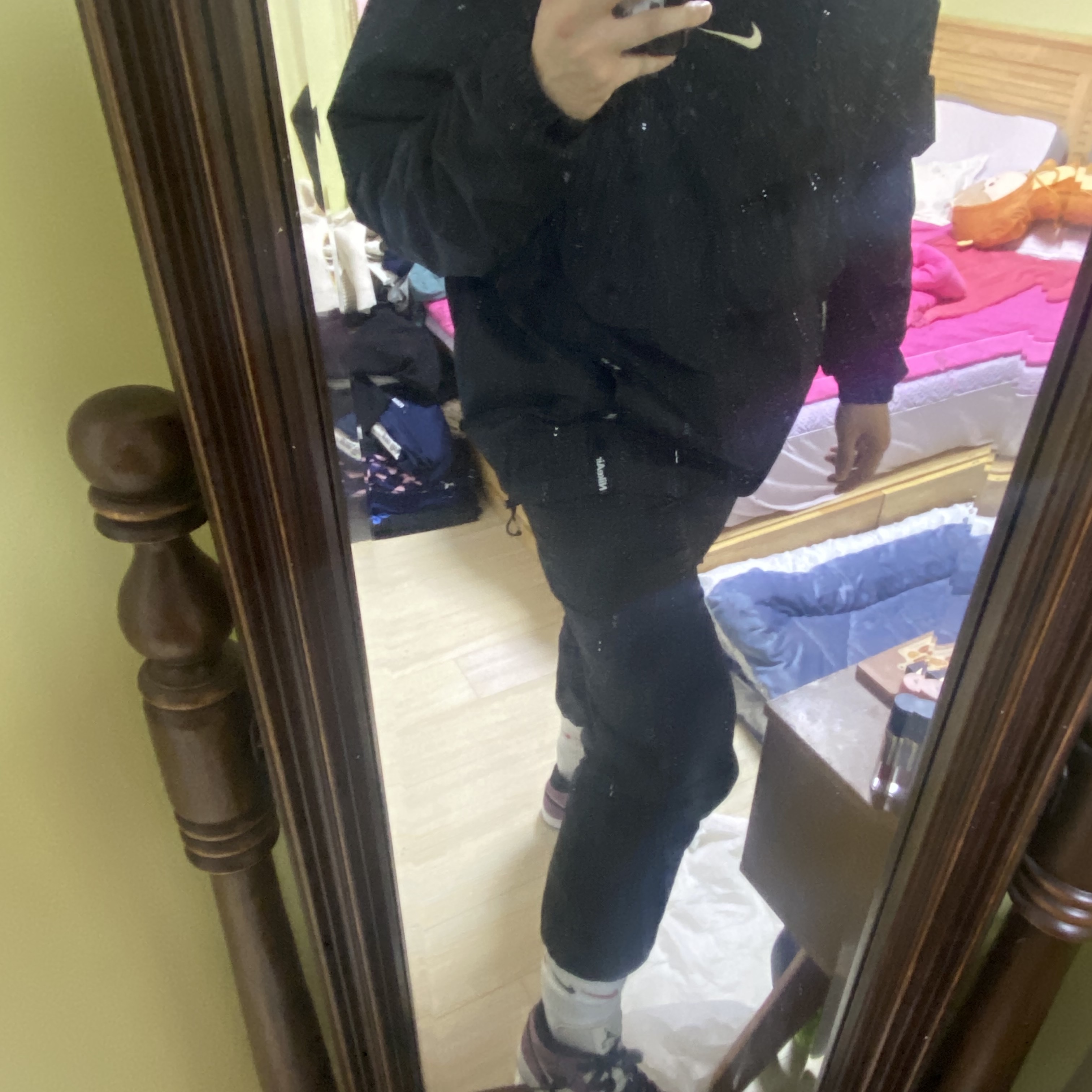 (W) Jordan 1 Mid SE Light Mulberry 착용 스타일 - 3