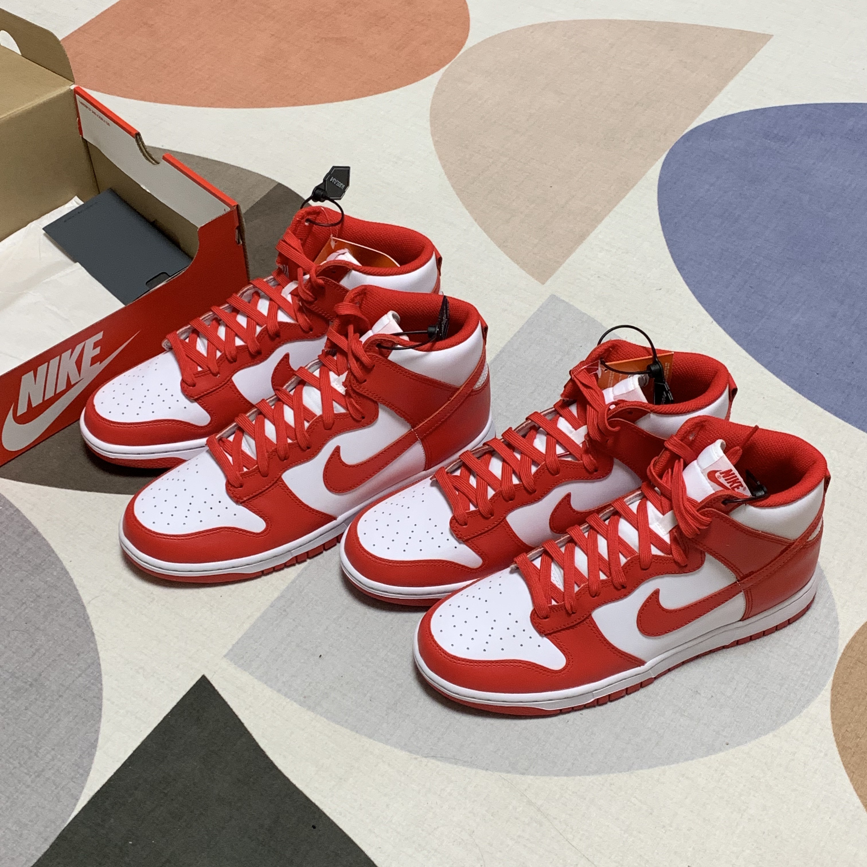 Nike Dunk High Retro Championship White and Red 착용 스타일 - 1
