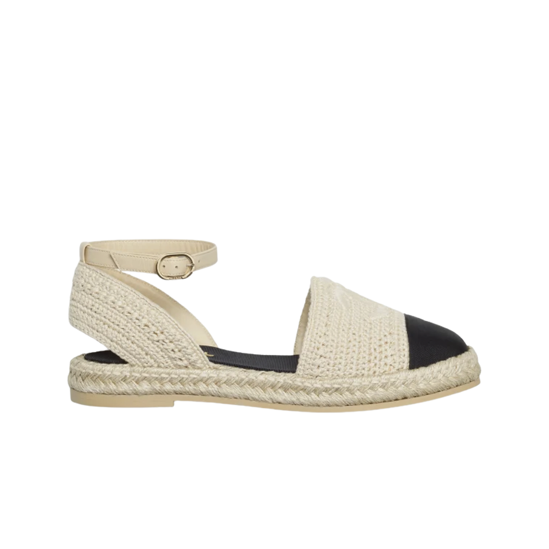 (W) 샤넬 에스파드리유 자수 그로그랭 & 베이지 블랙((W) Chanel Espadrilles Embroidery Grosgrain & Beige Black)