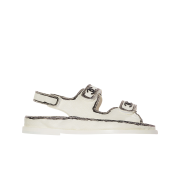 (W) Chanel Sandals Printed Calfskin & White Black