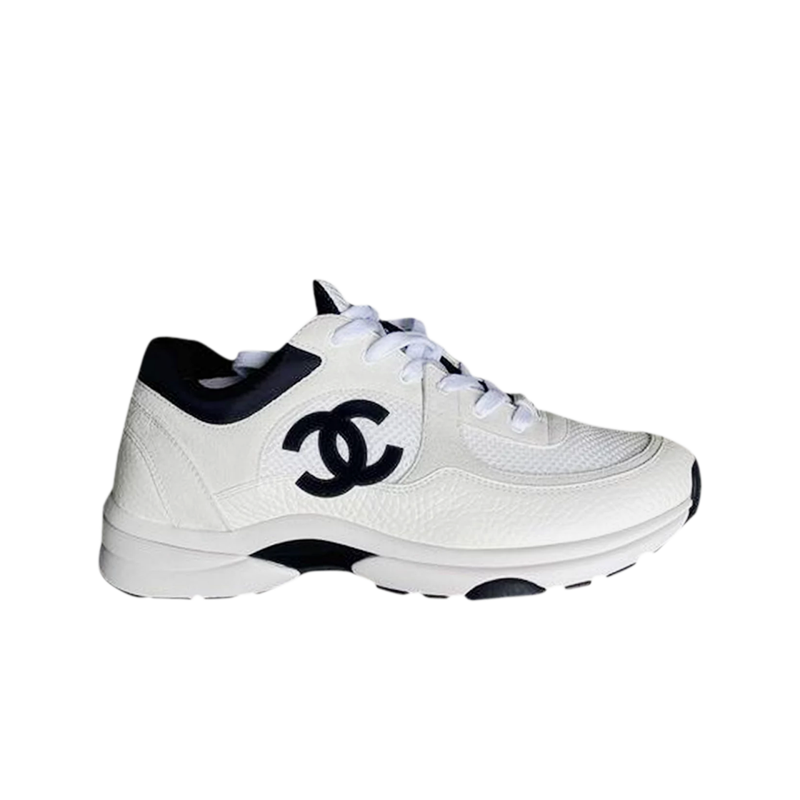 (W) 샤넬 스니커즈 메쉬 스웨이드 카프스킨 & 화이트 블랙((W) Chanel Sneakers Mesh Suede Calfskin & White Black)