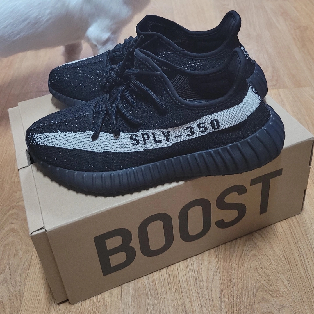 Adidas Yeezy Boost 350 V2 Core Black White 2022 착용 스타일