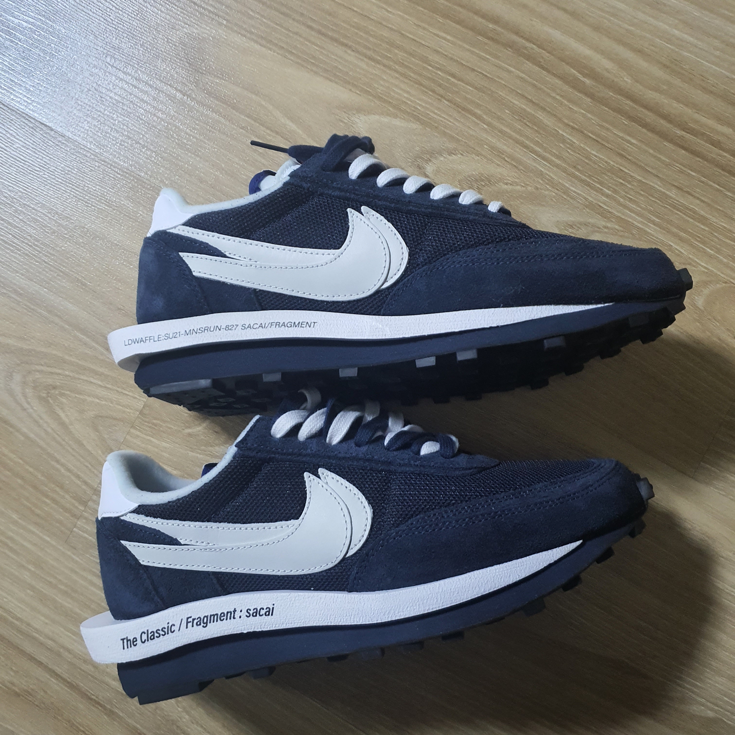Nike x Sacai x Fragment LDWaffle Blackened Blue 착용 스타일