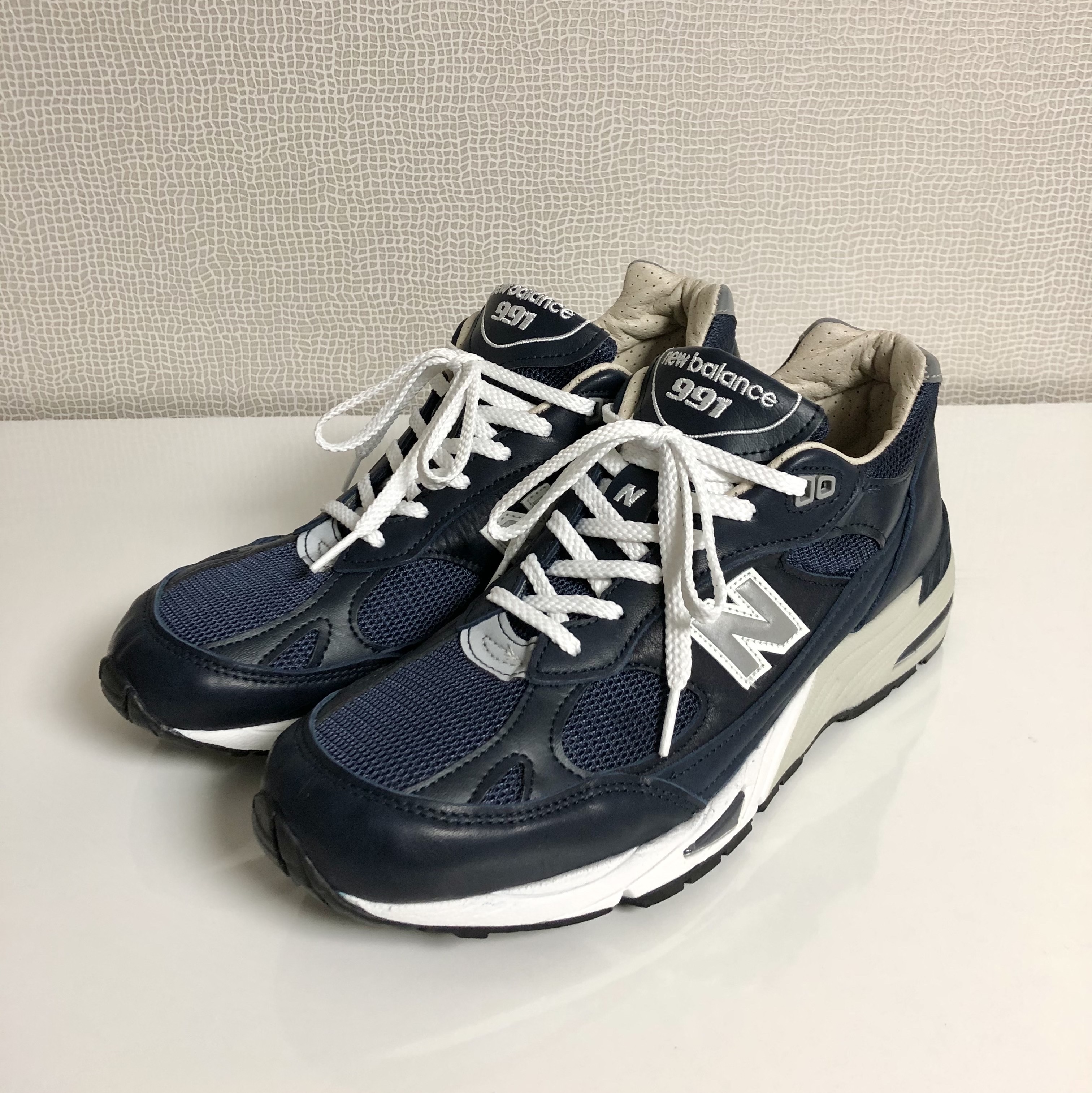 New Balance 991 Made in UK Navy Leather 착용 스타일