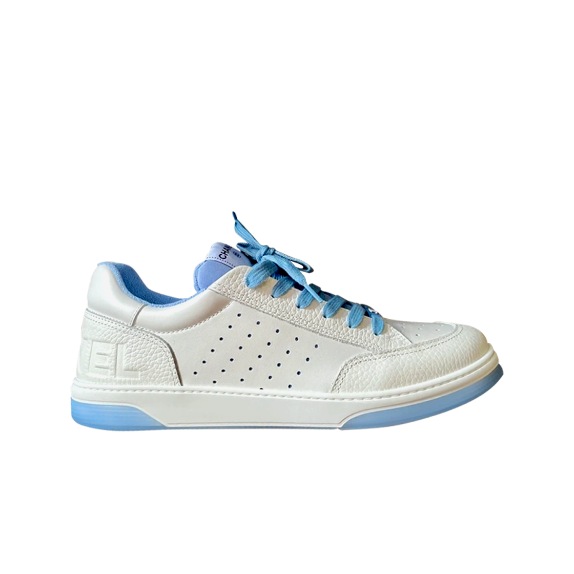(W) 샤넬 스니커즈 그레인드 카프스킨 & 화이트 라이트 블루((W) Chanel Sneakers Grained Calfskin & White Light Blue) - 1