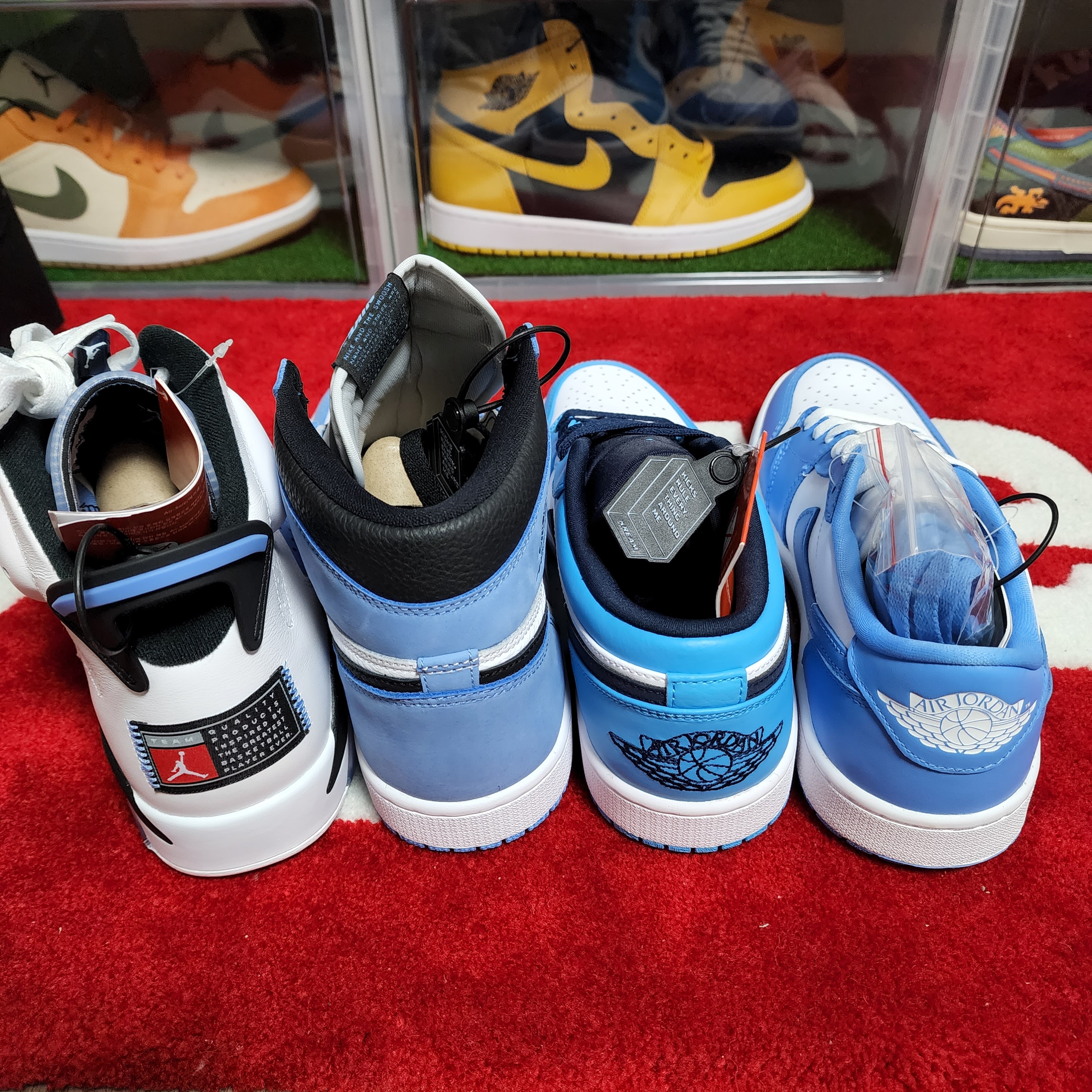 Jordan 1 Low Golf White and University Blue, Jordan 1 Low Dark Powder Blue 착용 스타일 - 2
