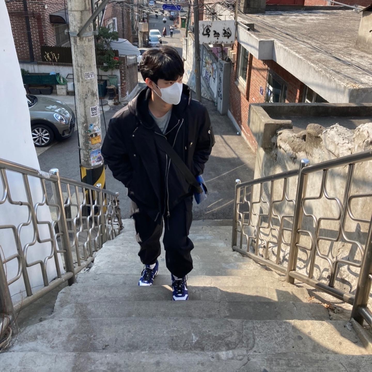 Nike x Ambush Dunk High Deep Royal Blue, Nike NRG Solo Swoosh Crew Fleece Dark Grey Heather - US/EU 착용 스타일 - 2