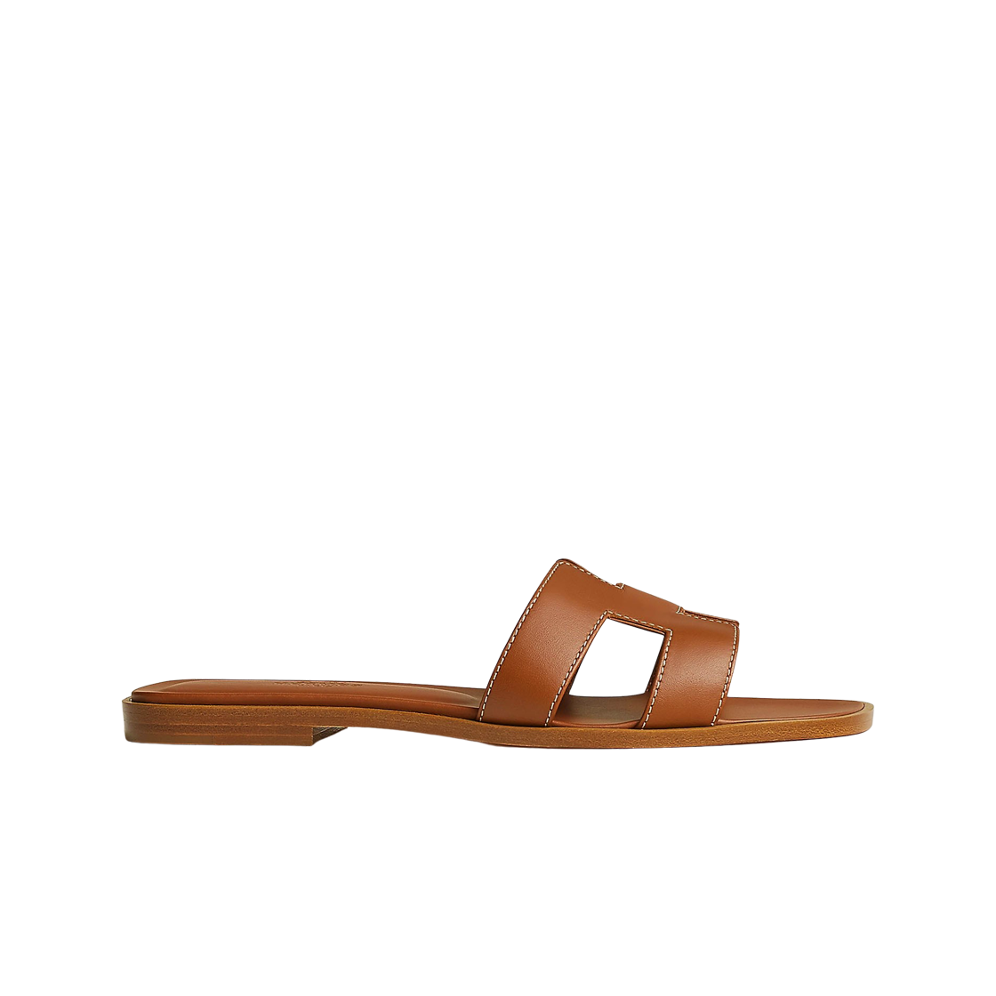 (W) 에르메스 오란 샌들 카프스킨 & 골드 피케르 에크루즈((W) Hermes Oran Sandal Calfskin & Gold Piqures Ecrues)