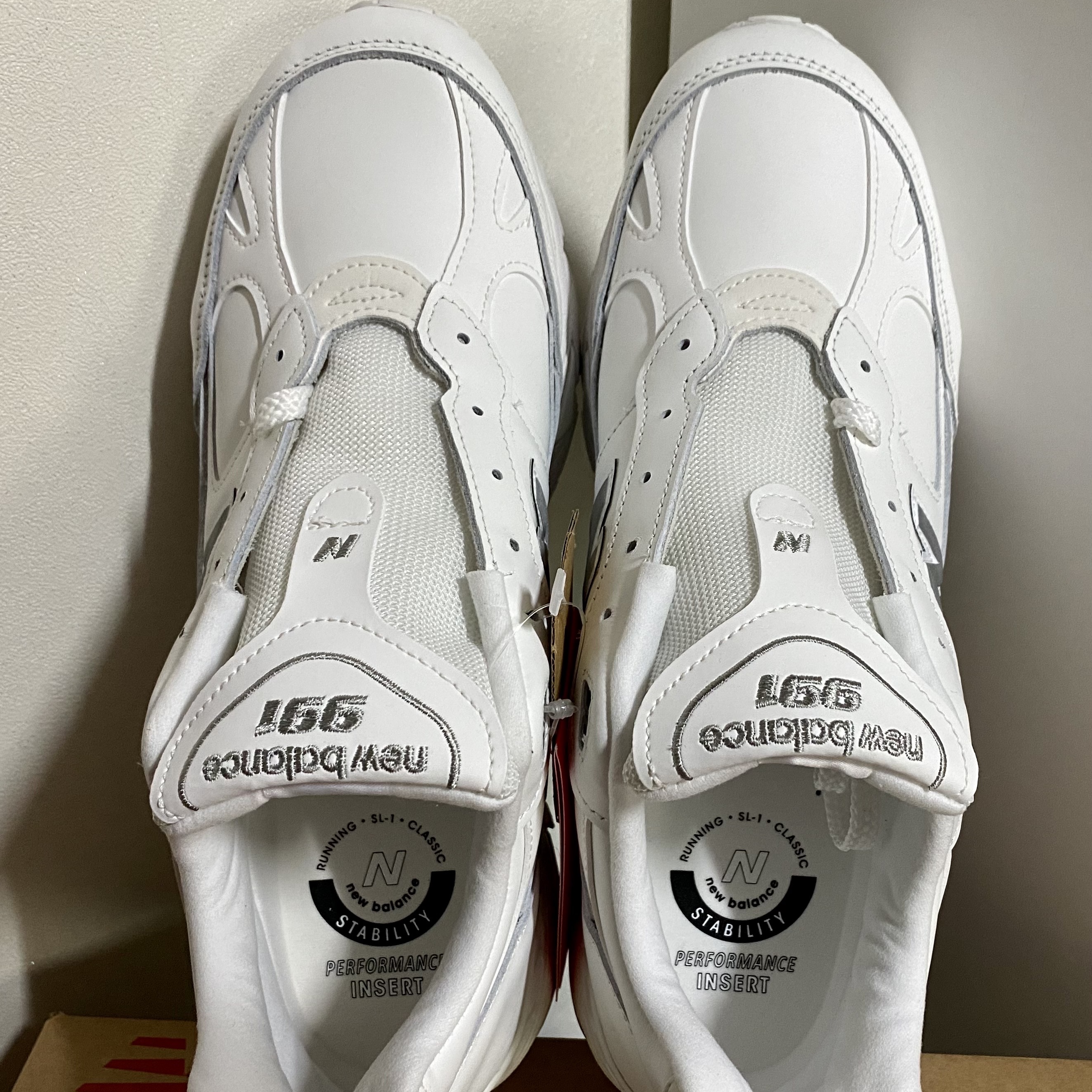 New Balance 991 Made in UK White 착용 스타일 - 2