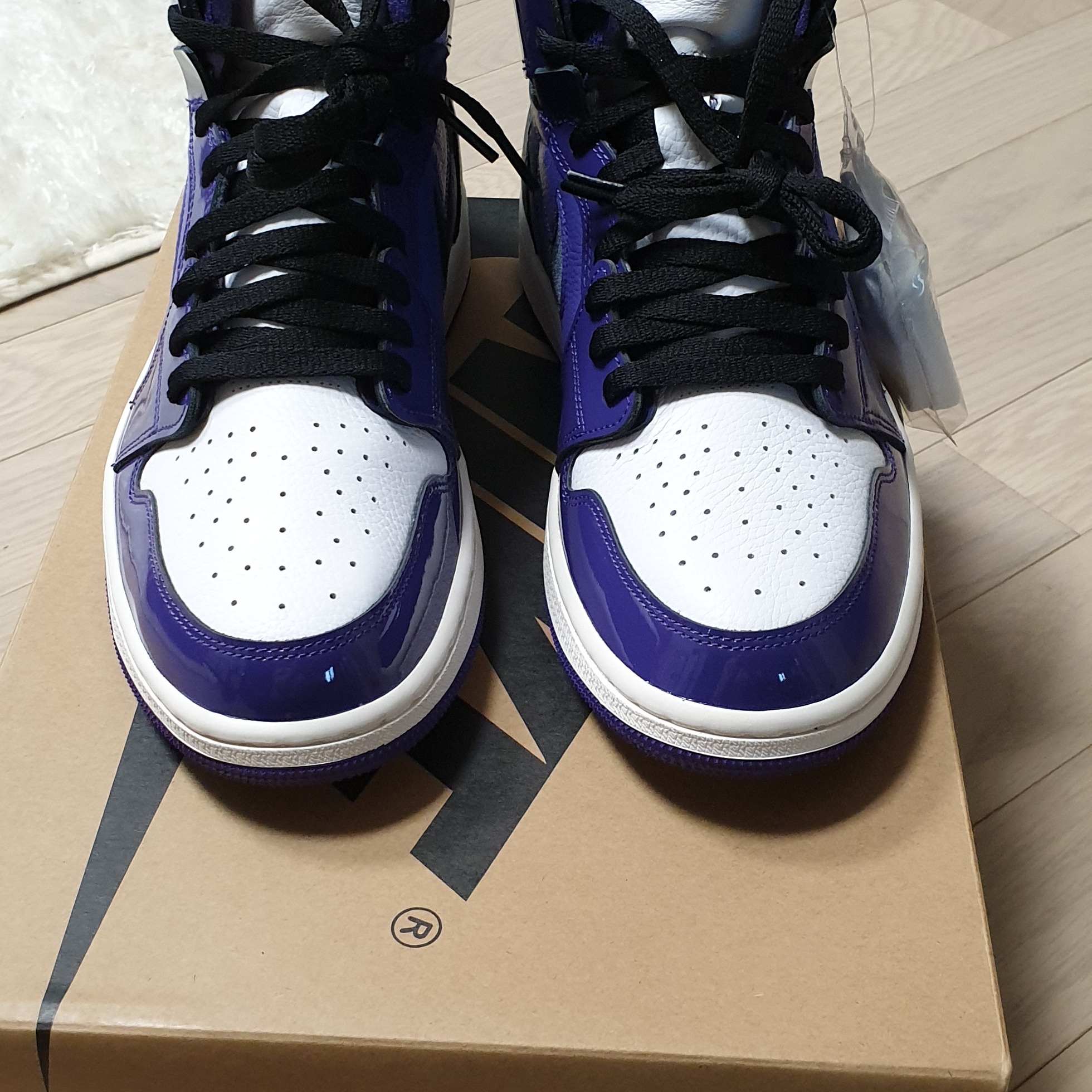(W) Jordan 1 Zoom Air CMFT Purple Black 착용 스타일 - 2
