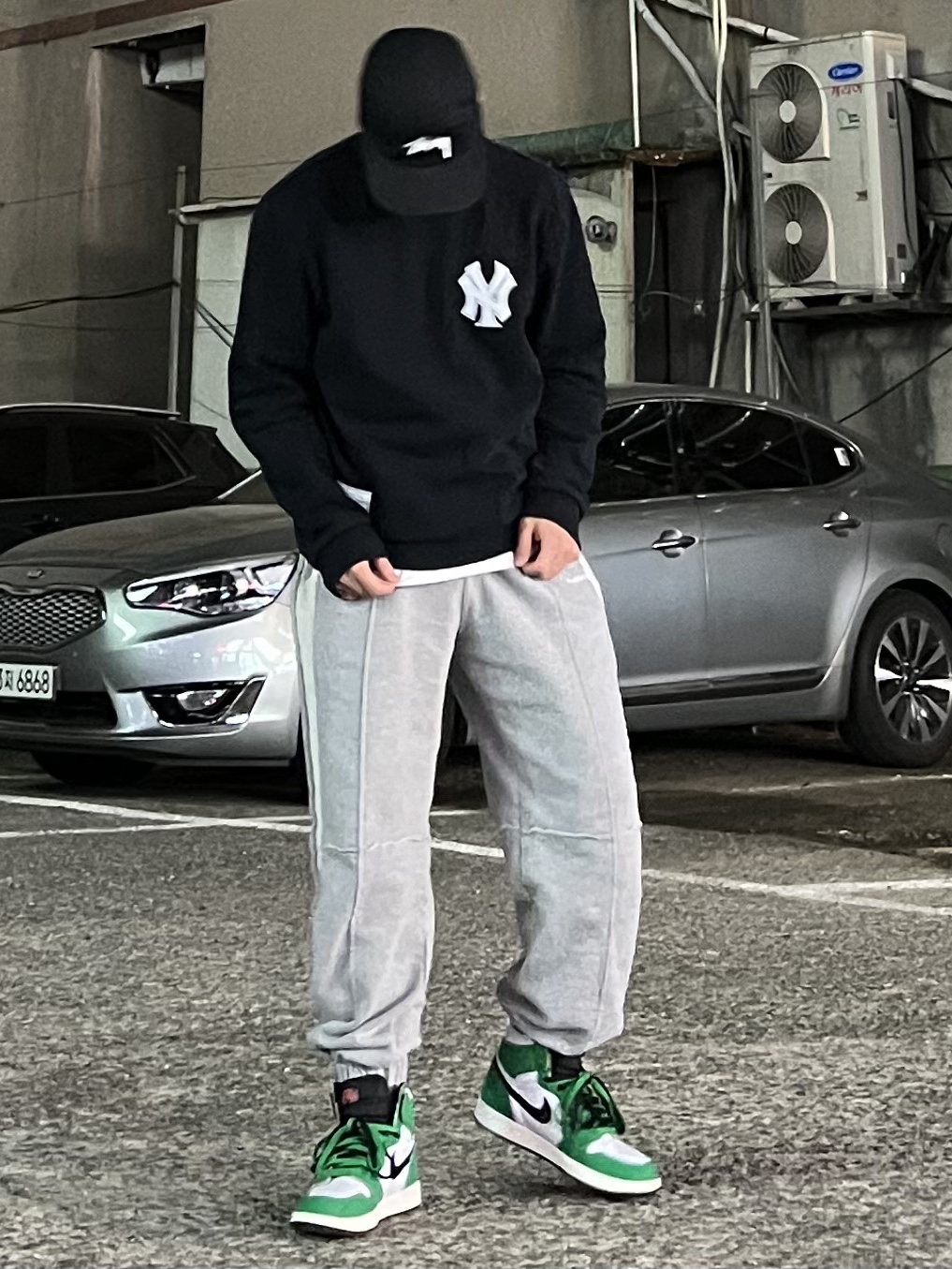 (W) Jordan 1 Retro High OG Lucky Green, Stussy Stock Low Pro Cap Black 착용 스타일
