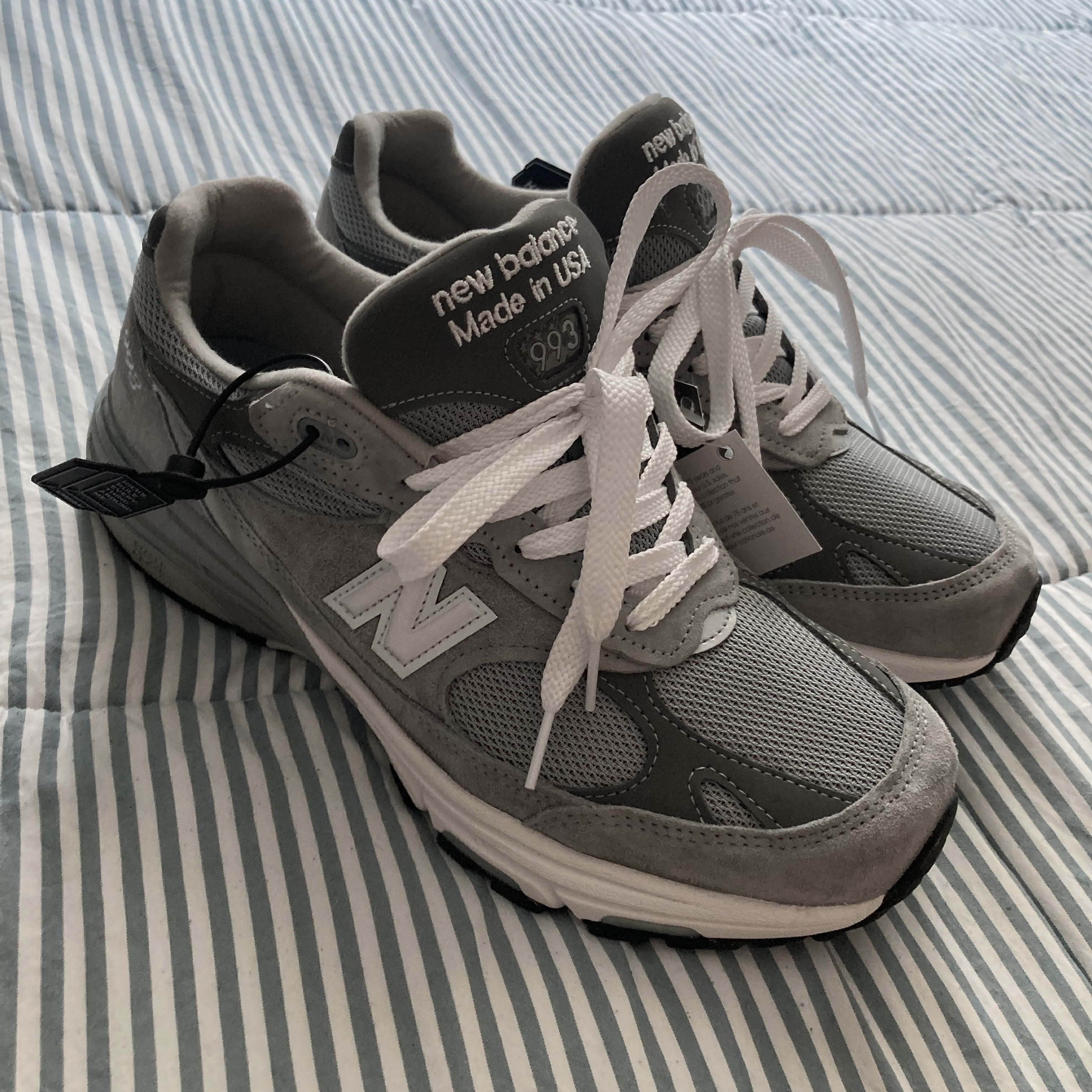 New Balance 993 Made in USA Grey - 2E Wide 착용 스타일 - 2
