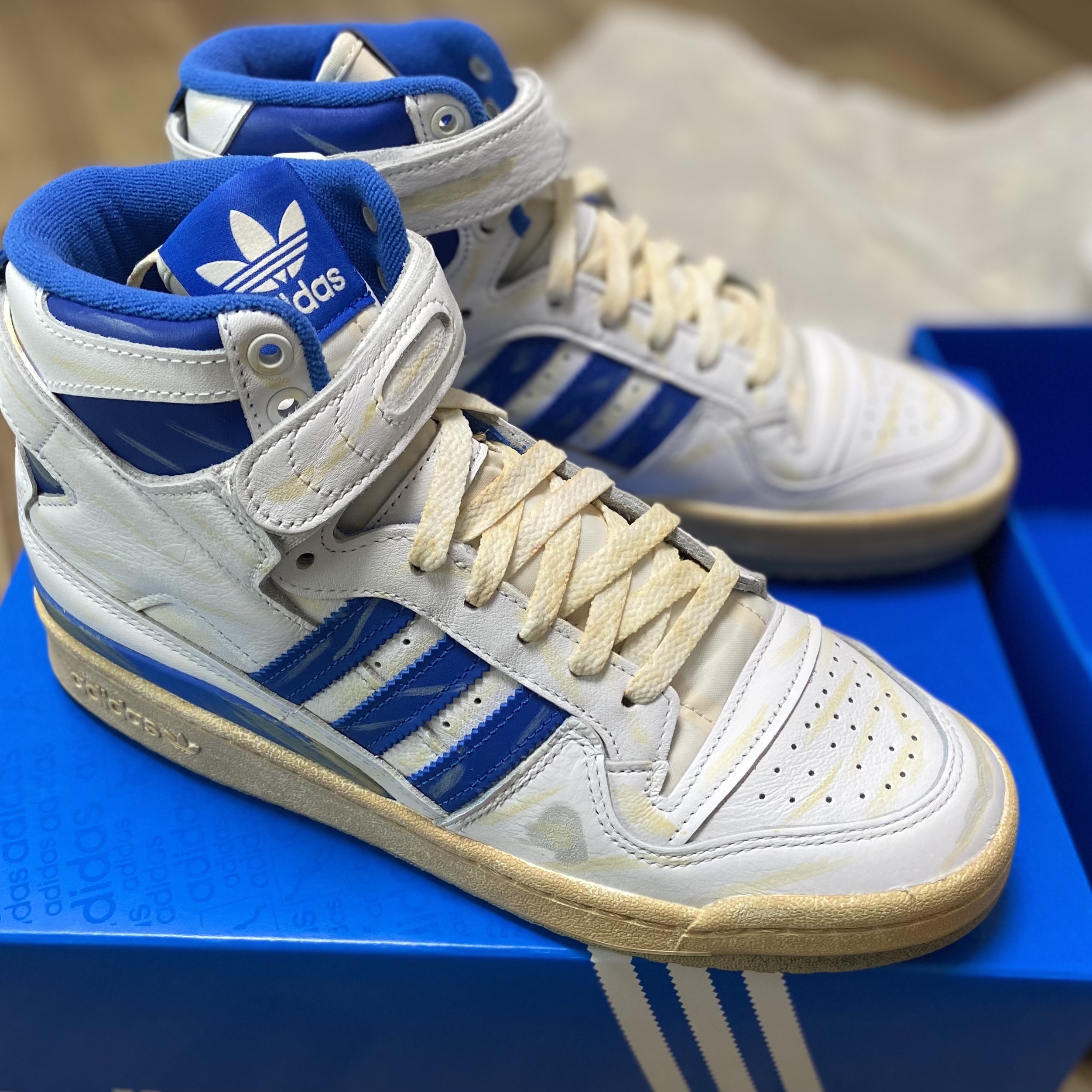 Adidas Forum 84 High AEC Blue 착용 스타일