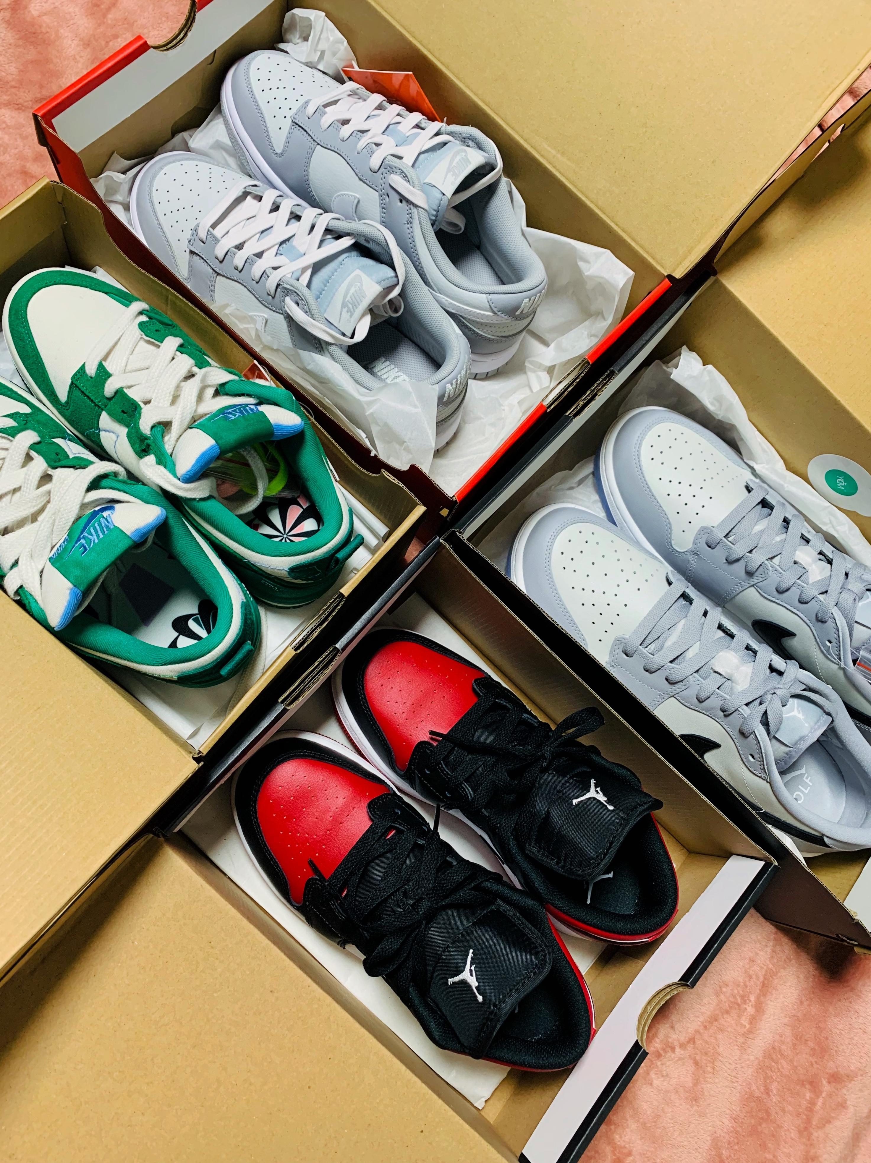 Nike Dunk Low Retro Wolf Grey, Jordan 1 Low Golf Wolf Grey 착용 스타일