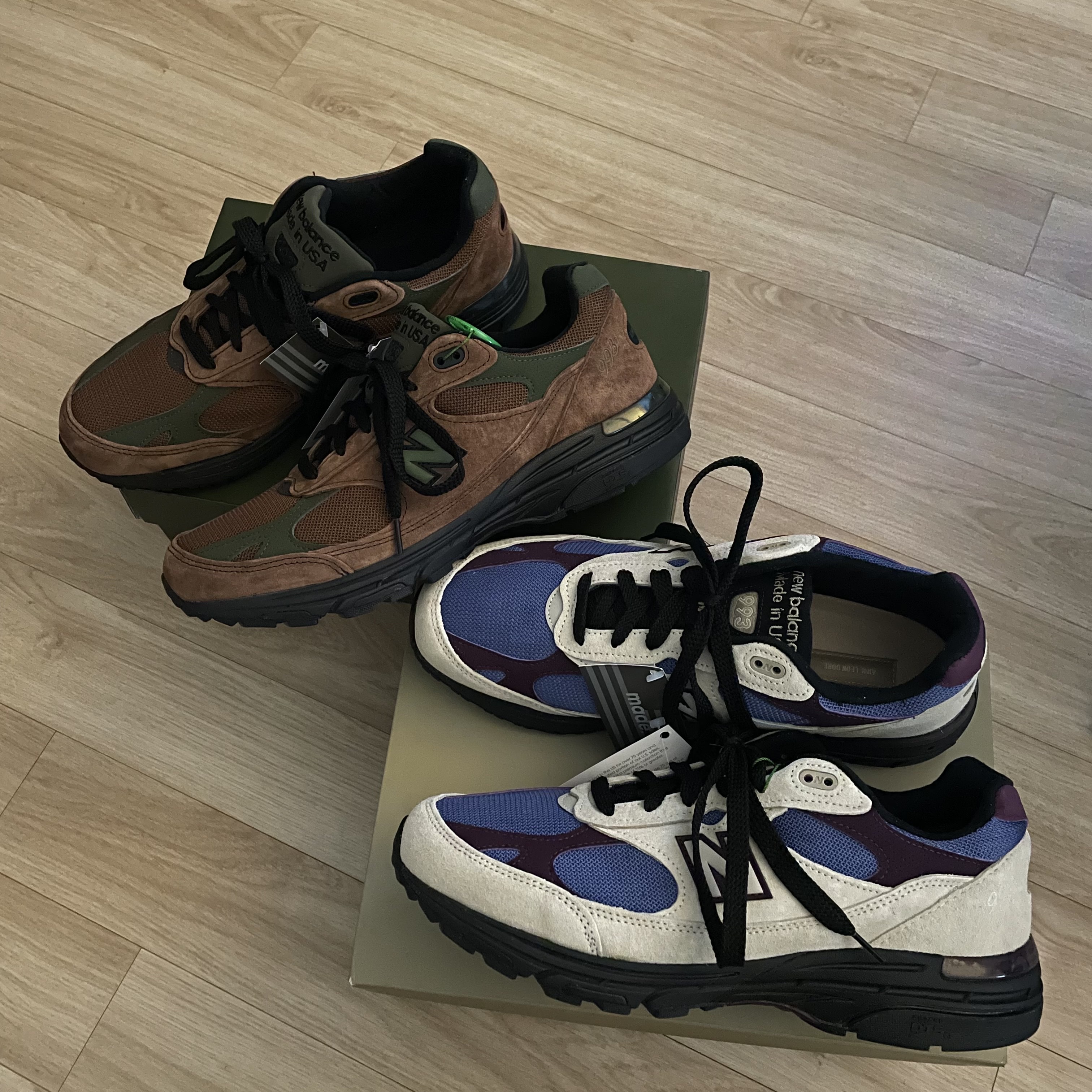 New Balance x Aime Leon Dore 993 Made in USA Taupe, New Balance x Aime Leon Dore 993 Made in USA Brown 착용 스타일