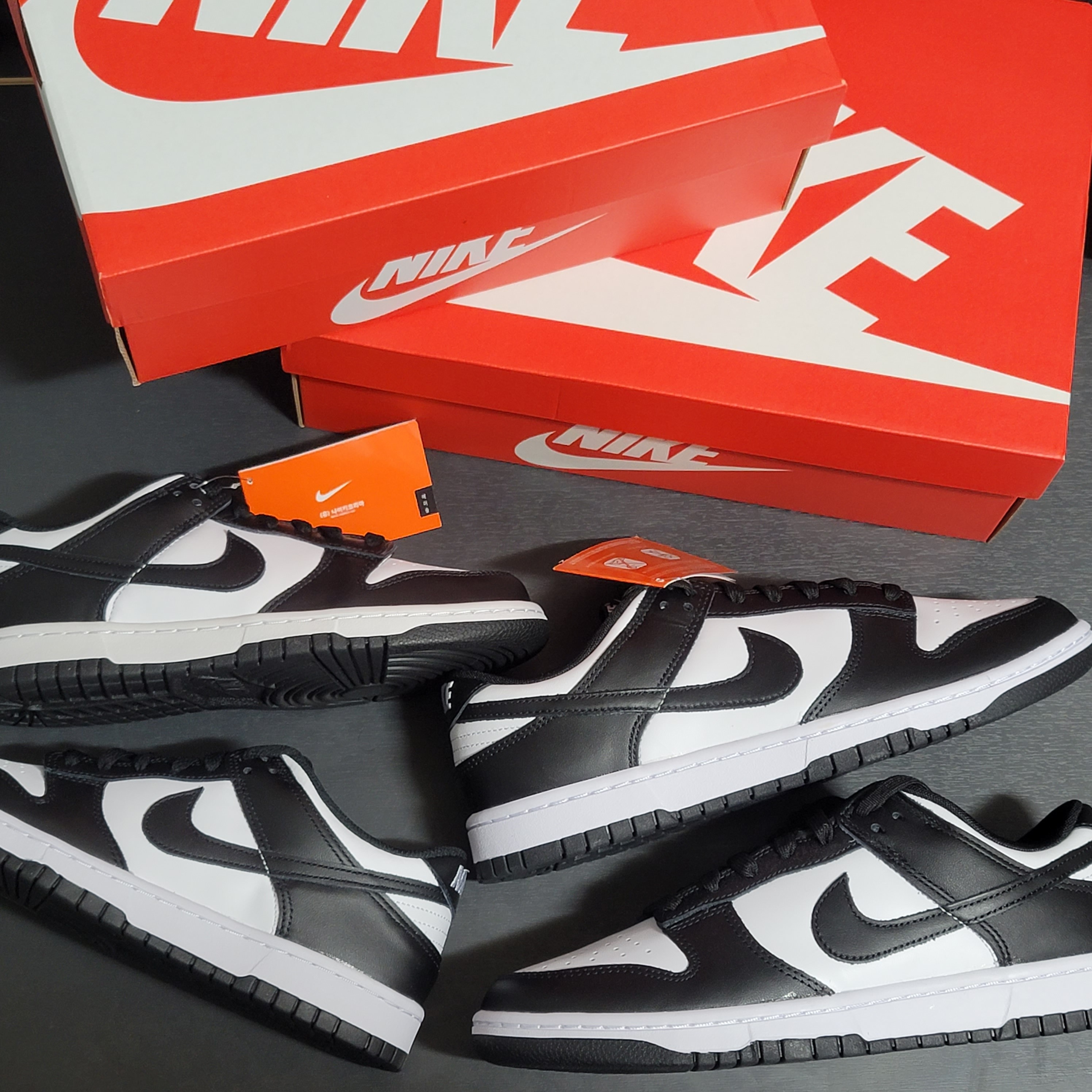 Nike Dunk Low Retro Black, (GS) Nike Dunk Low Black 착용 스타일 - 1