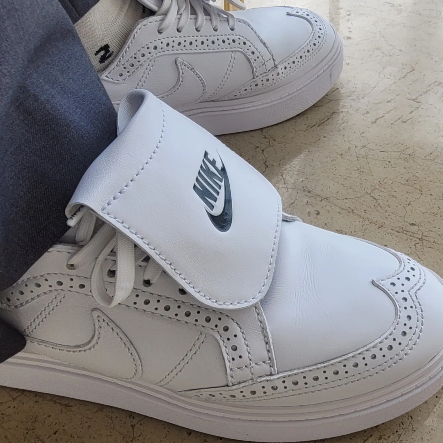 Nike x Peaceminusone Kwondo1 White 착용 스타일 - 3