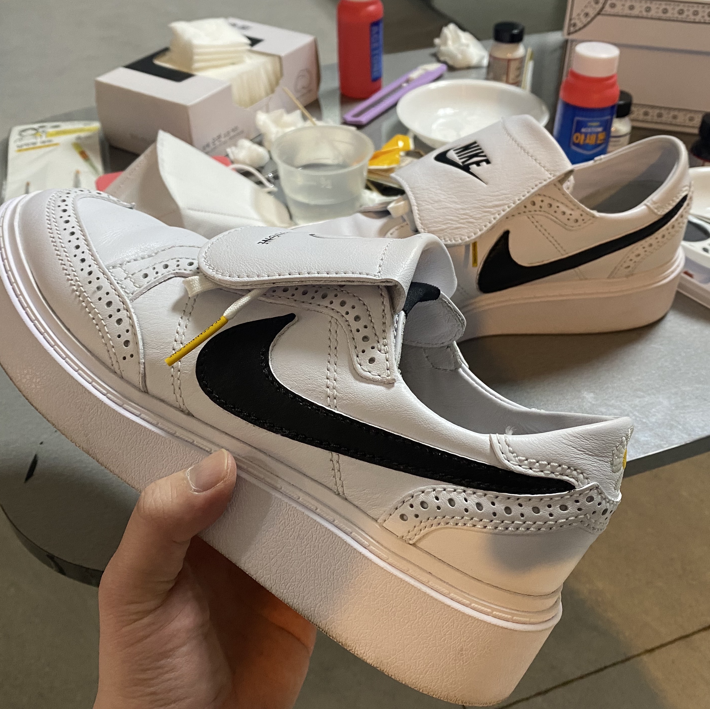 Nike x Peaceminusone Kwondo1 White 착용 스타일