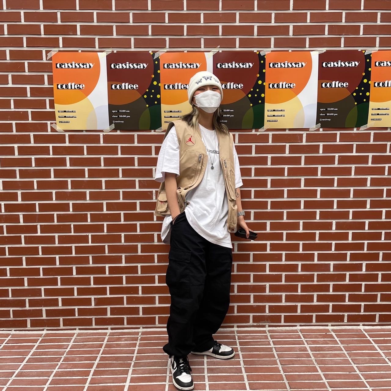 Jordan x Travis Scott Utility Vest - Asia, Jordan 1 Retro High OG Black White 2014 착용 스타일
