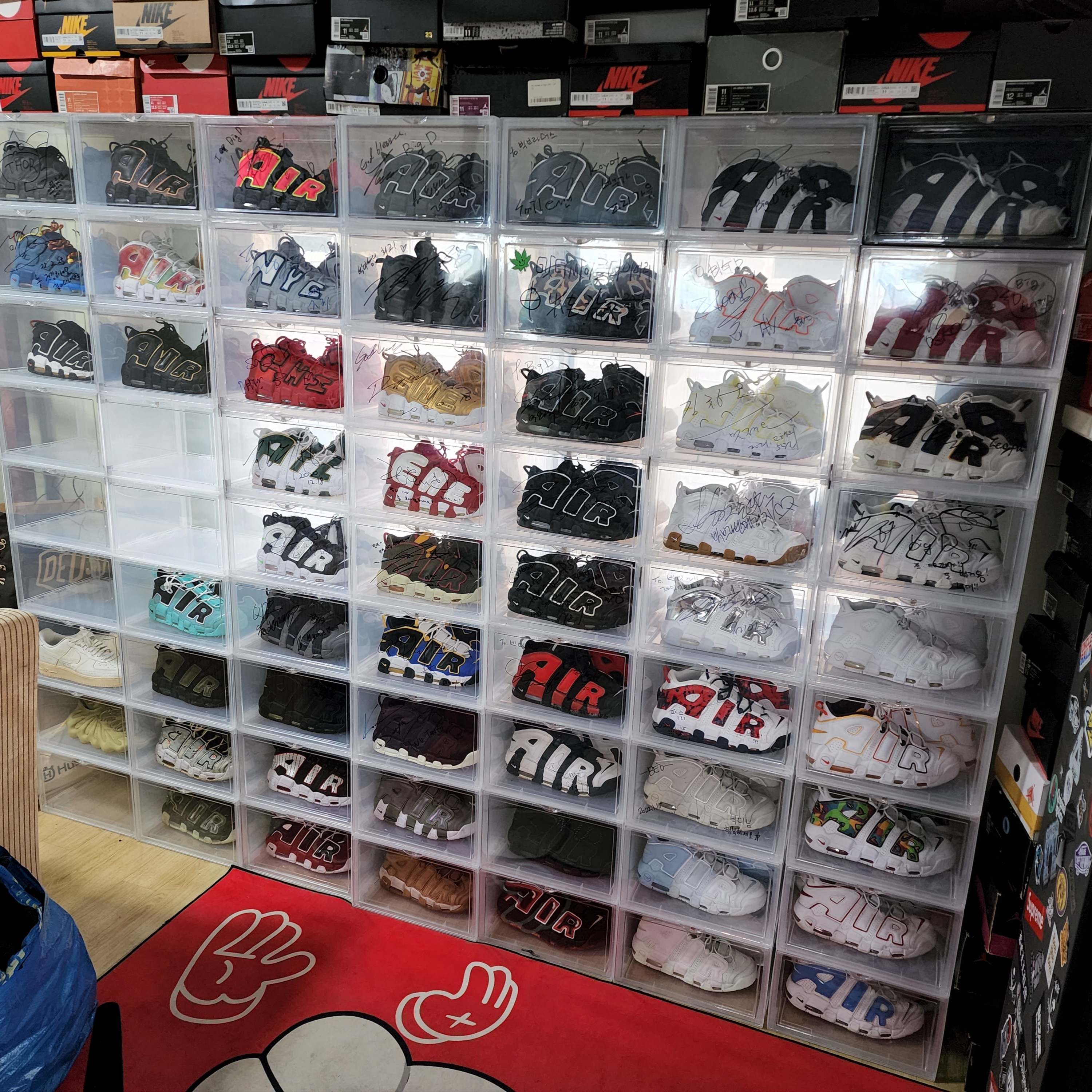 Nike x Supreme Air More Uptempo Suptempo Red, Nike Air More Uptempo Flax 착용 스타일